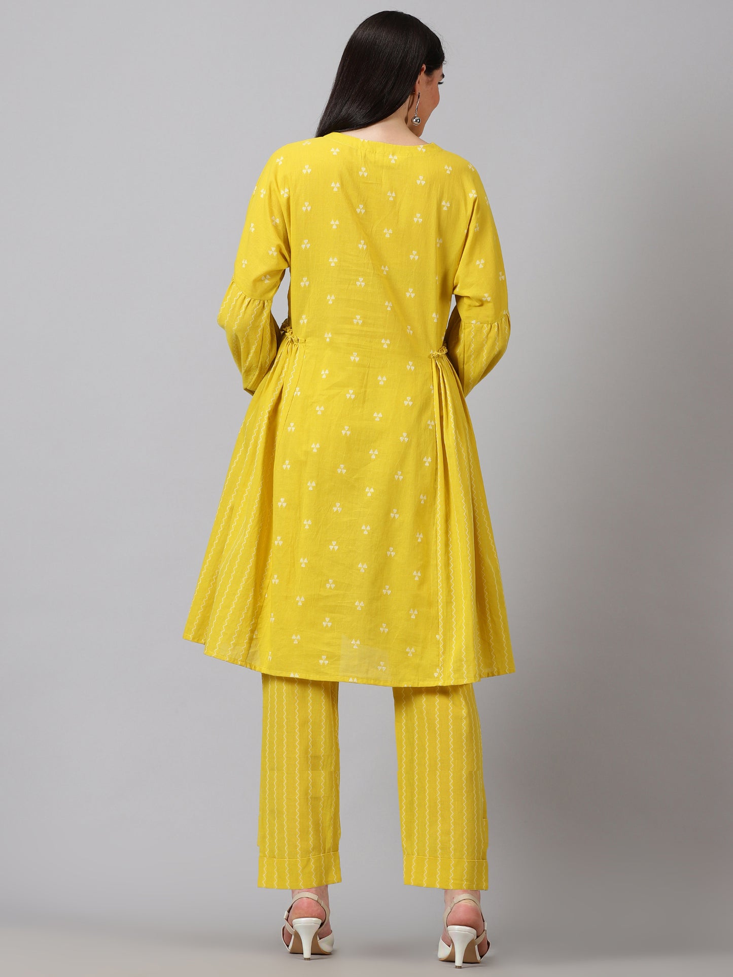 Yellow Dobby Cotton Co-ord
