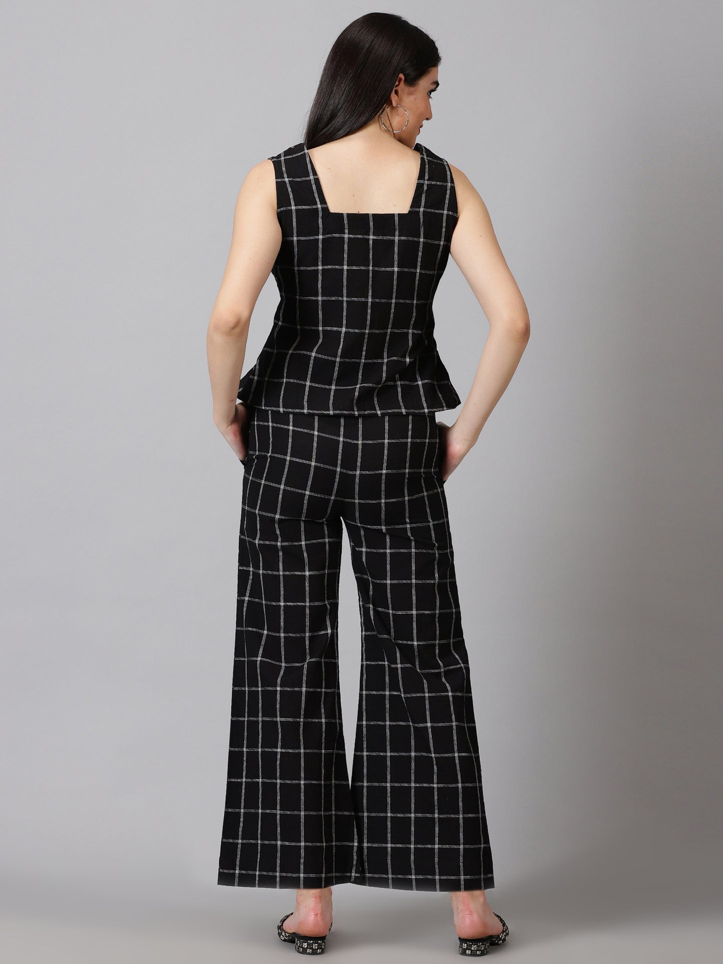 Black Cotton Checks Co-ord Set