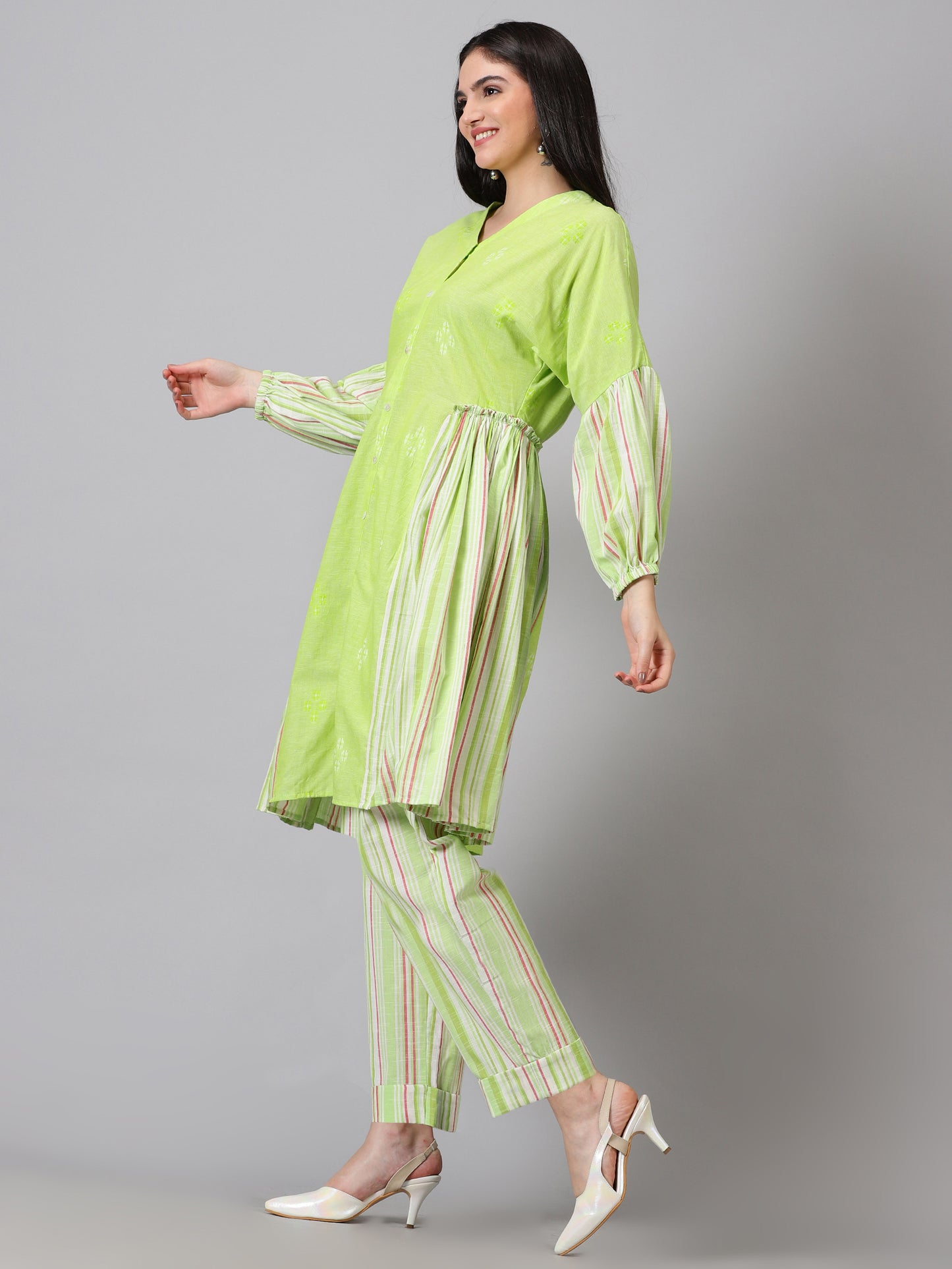Lime Dobby Cotton Co-ord