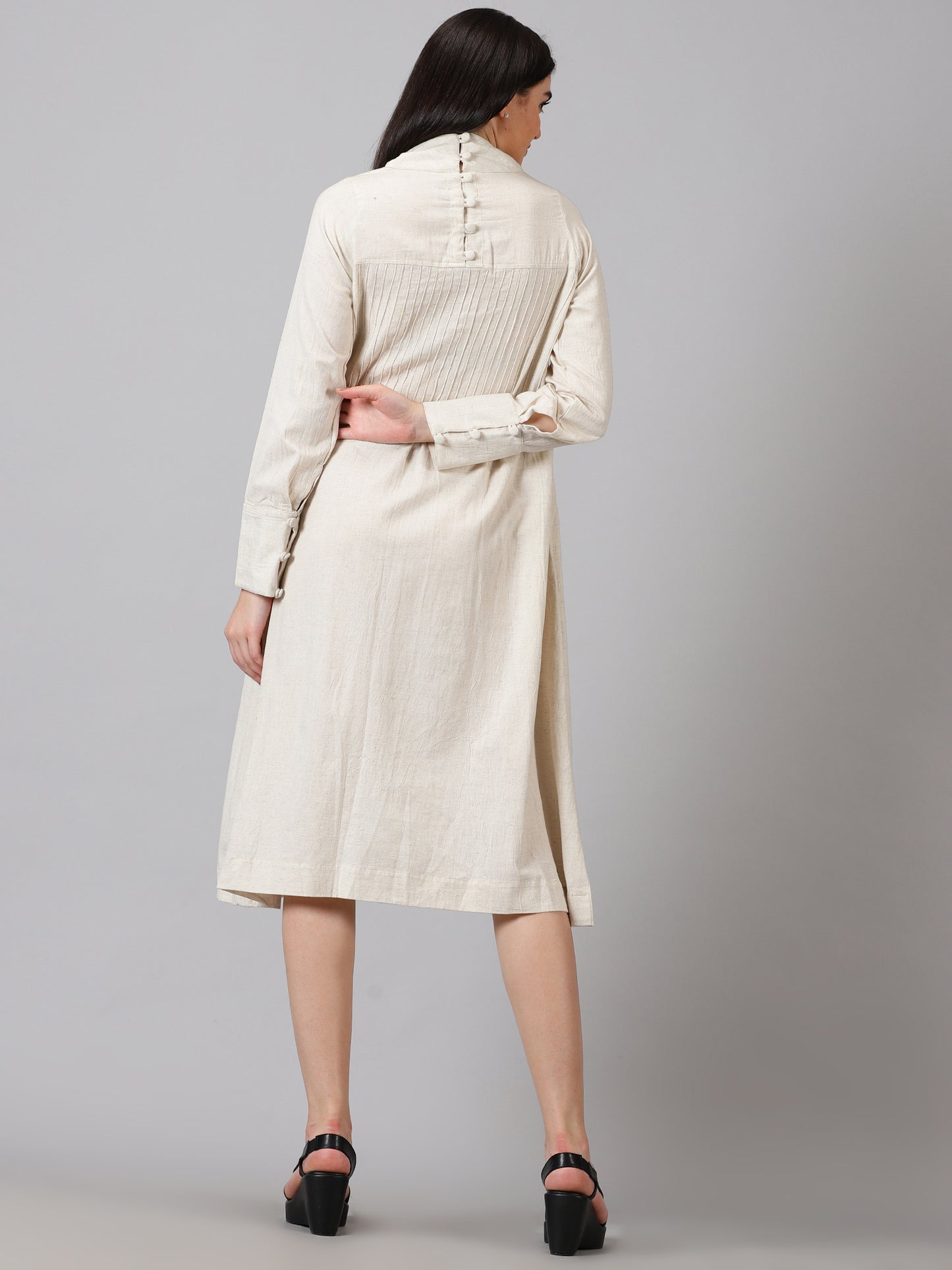 Off-White Pleated Dress