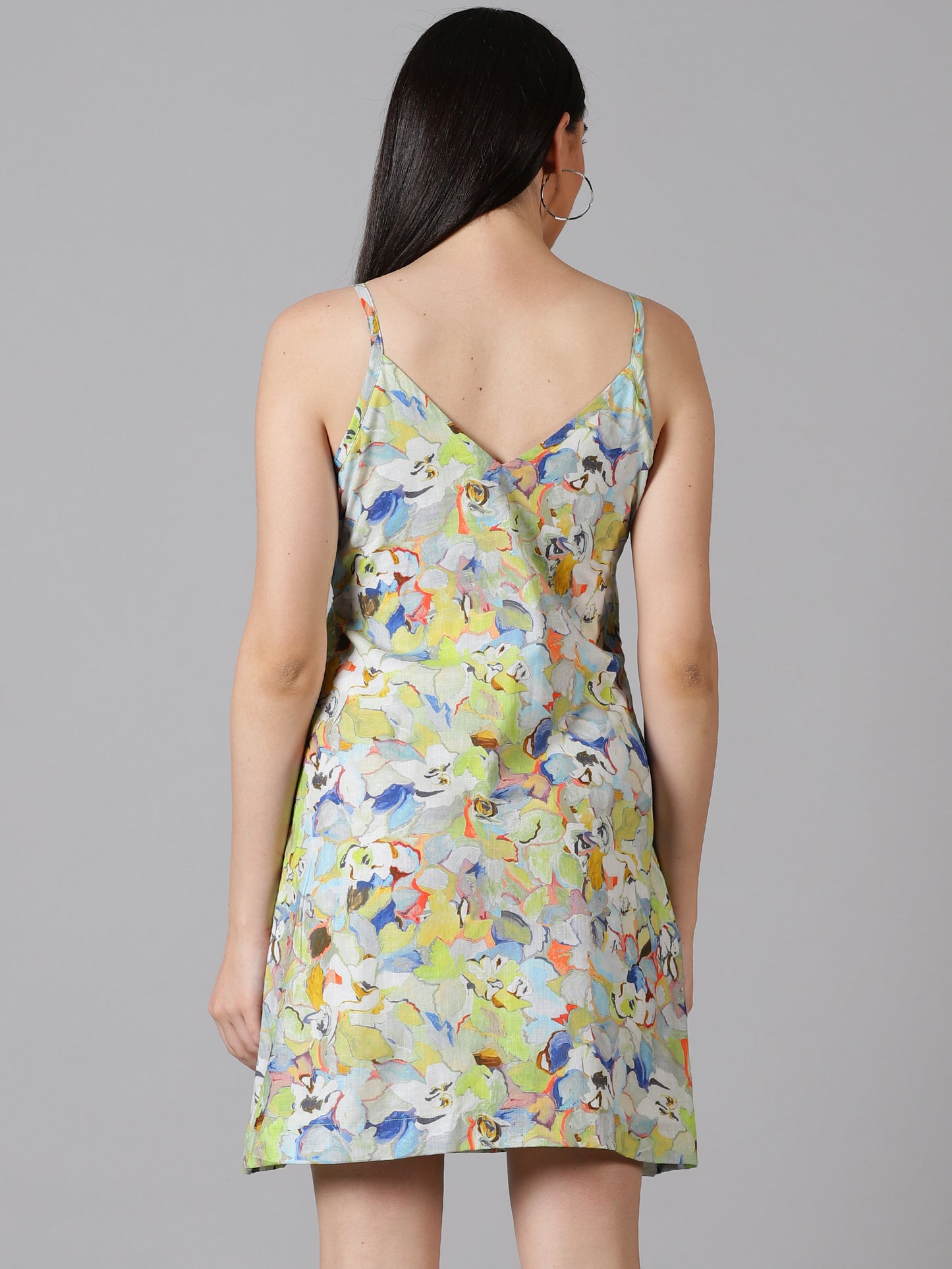 Lime Printed Wrap Dress