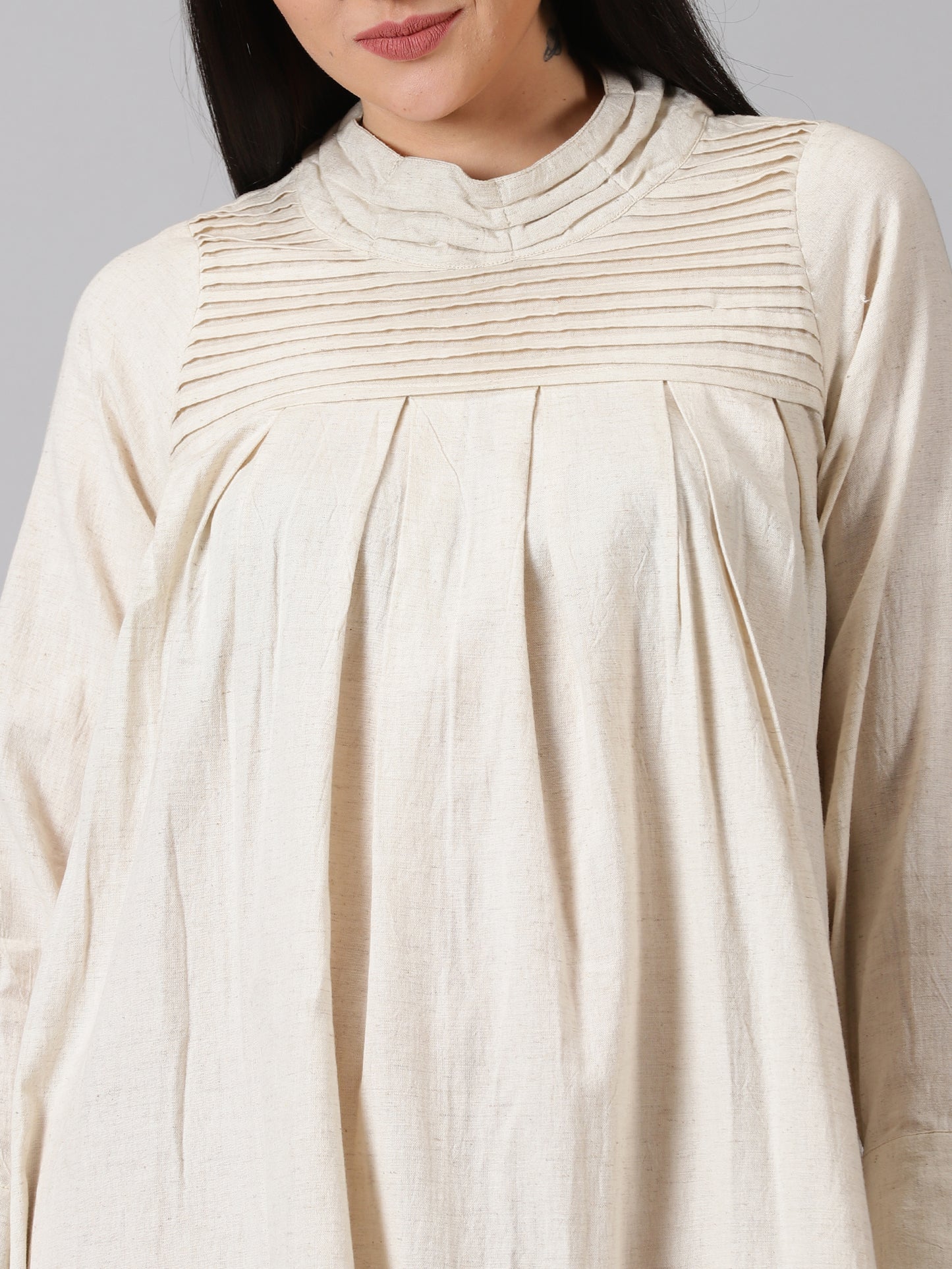 Off-White Pleated Dress