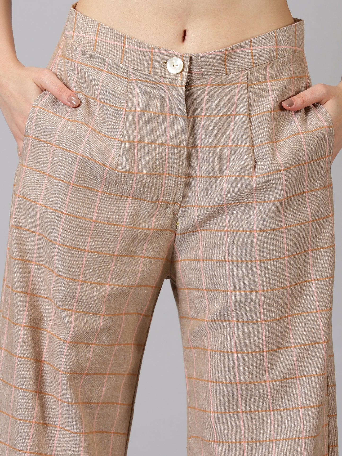 Brown Cotton Checks Co-ord