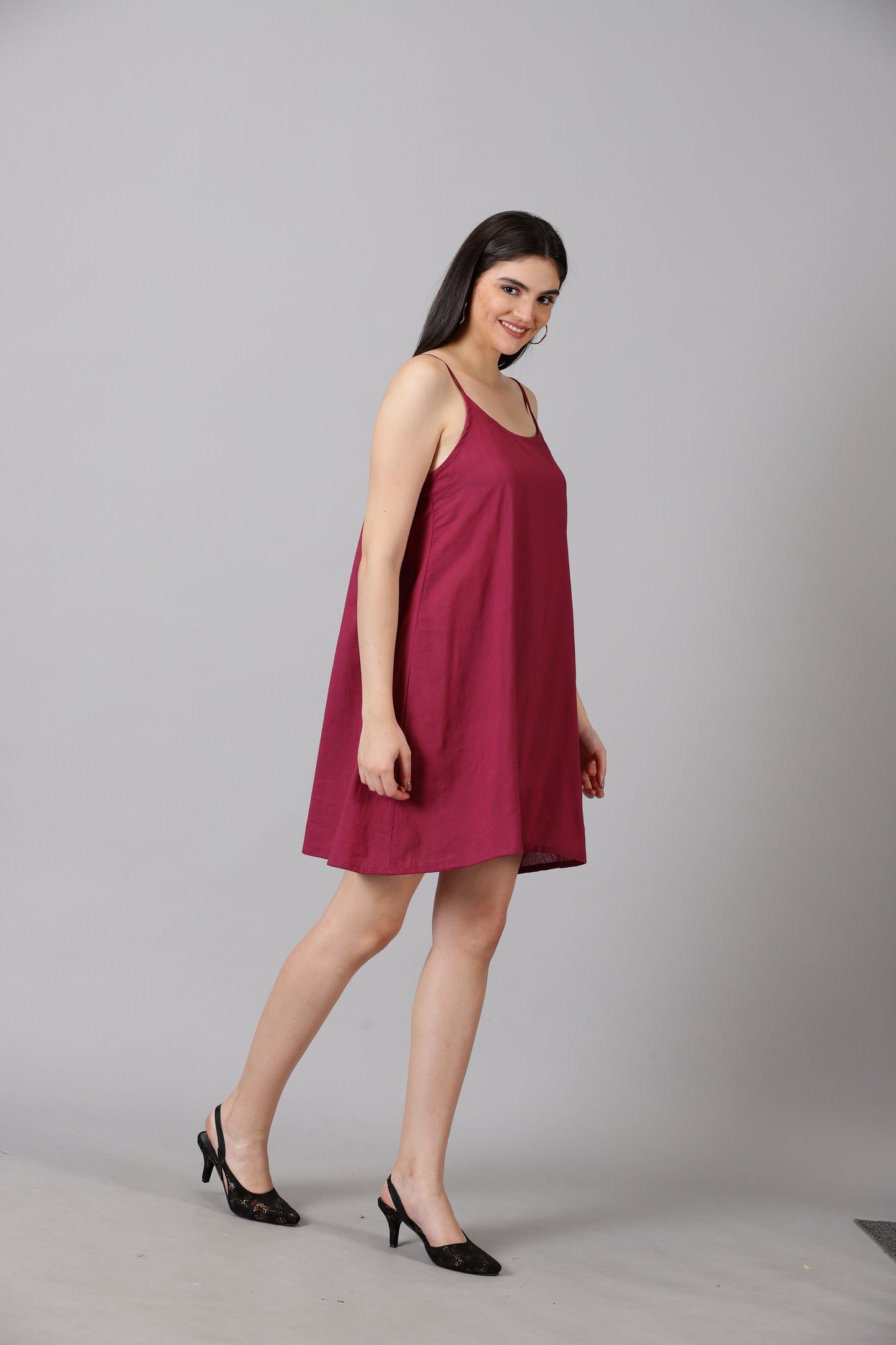 Mulberry Fit & Flare Dress With Inner