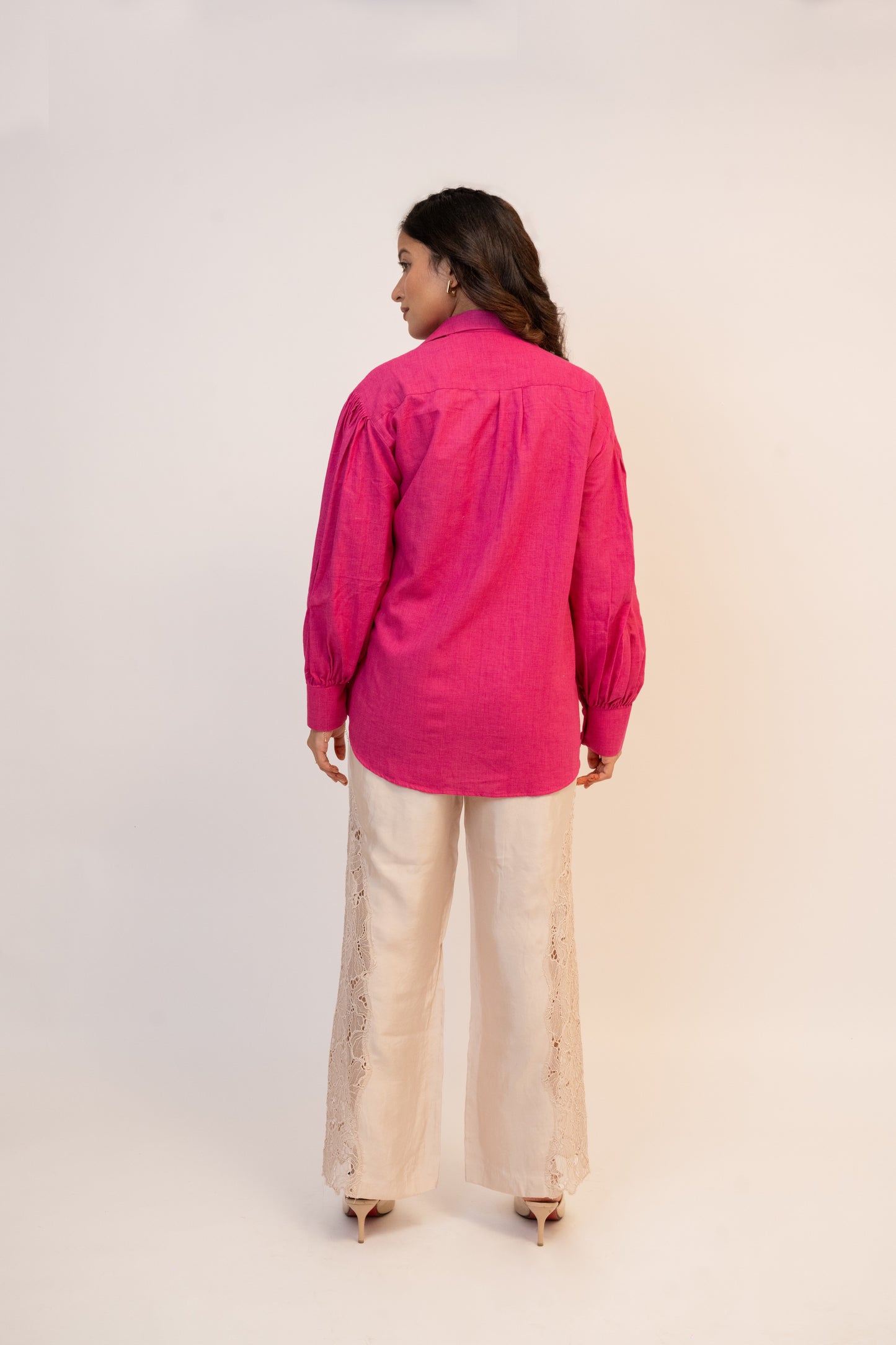 Jasmine Pink Handcrafted Cotton Over Sized Shirt