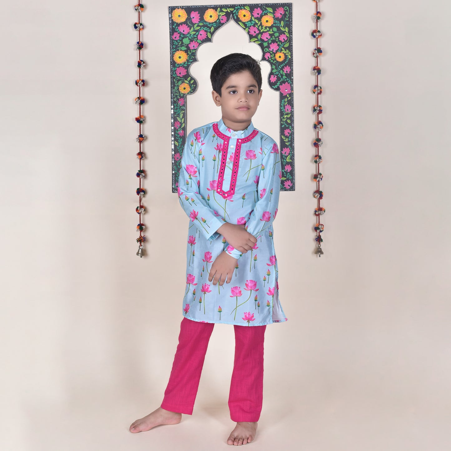 Boys Ethnic Blue Kurta With Pant