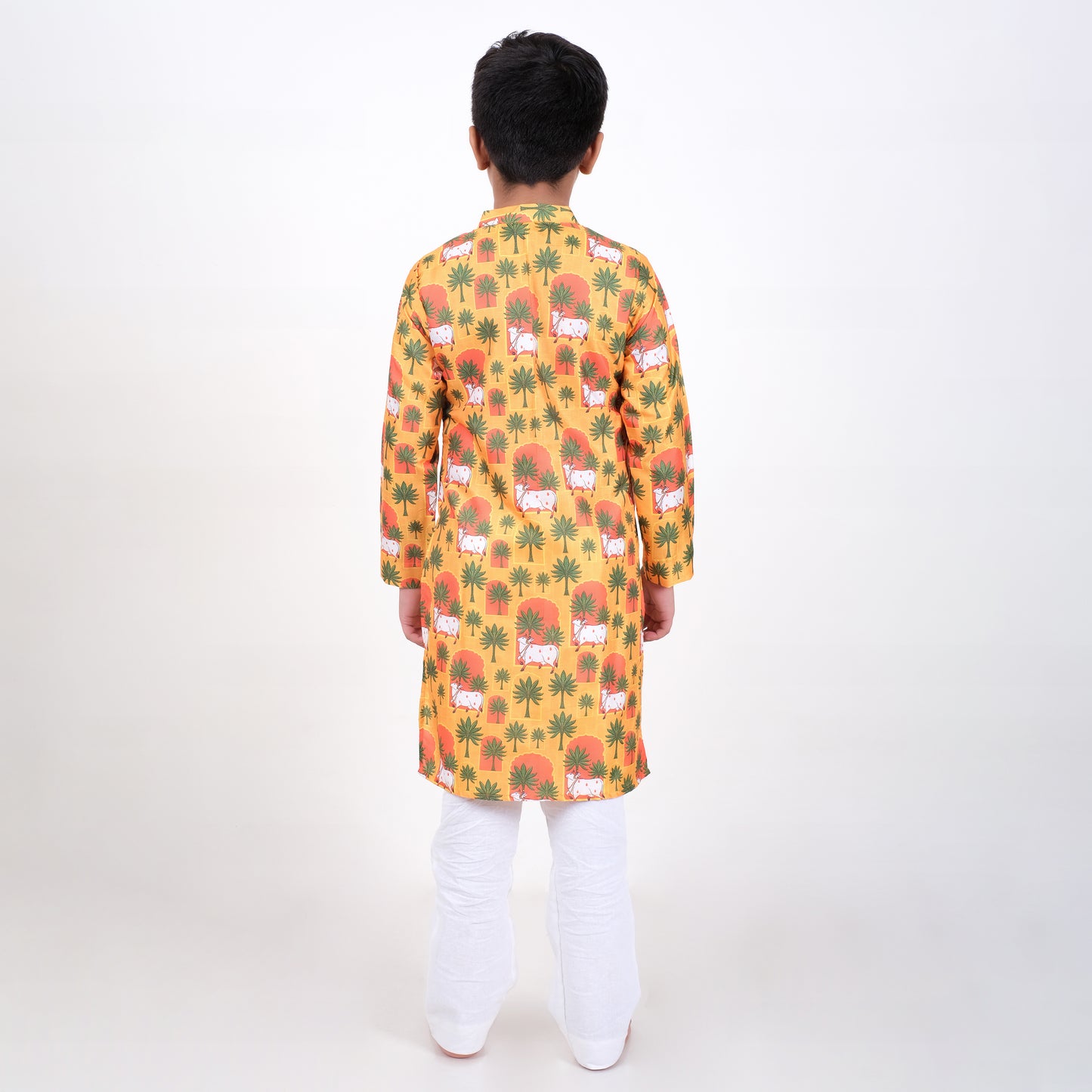Boys Ethnic Mustard Kurta With Pant