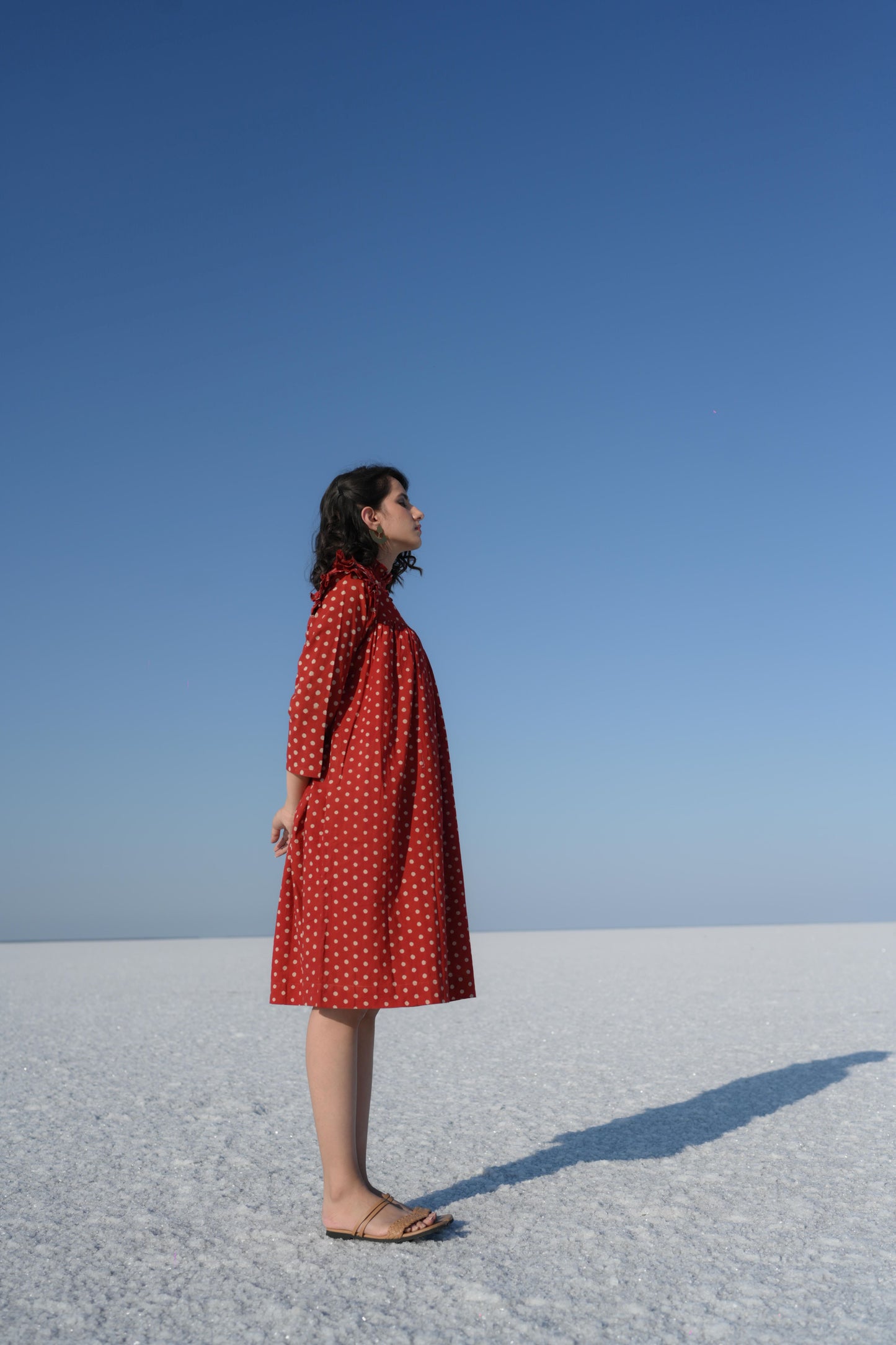 Rust Dabu Print Dress