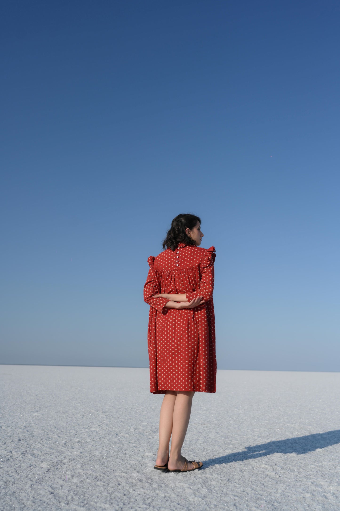 Rust Dabu Print Dress