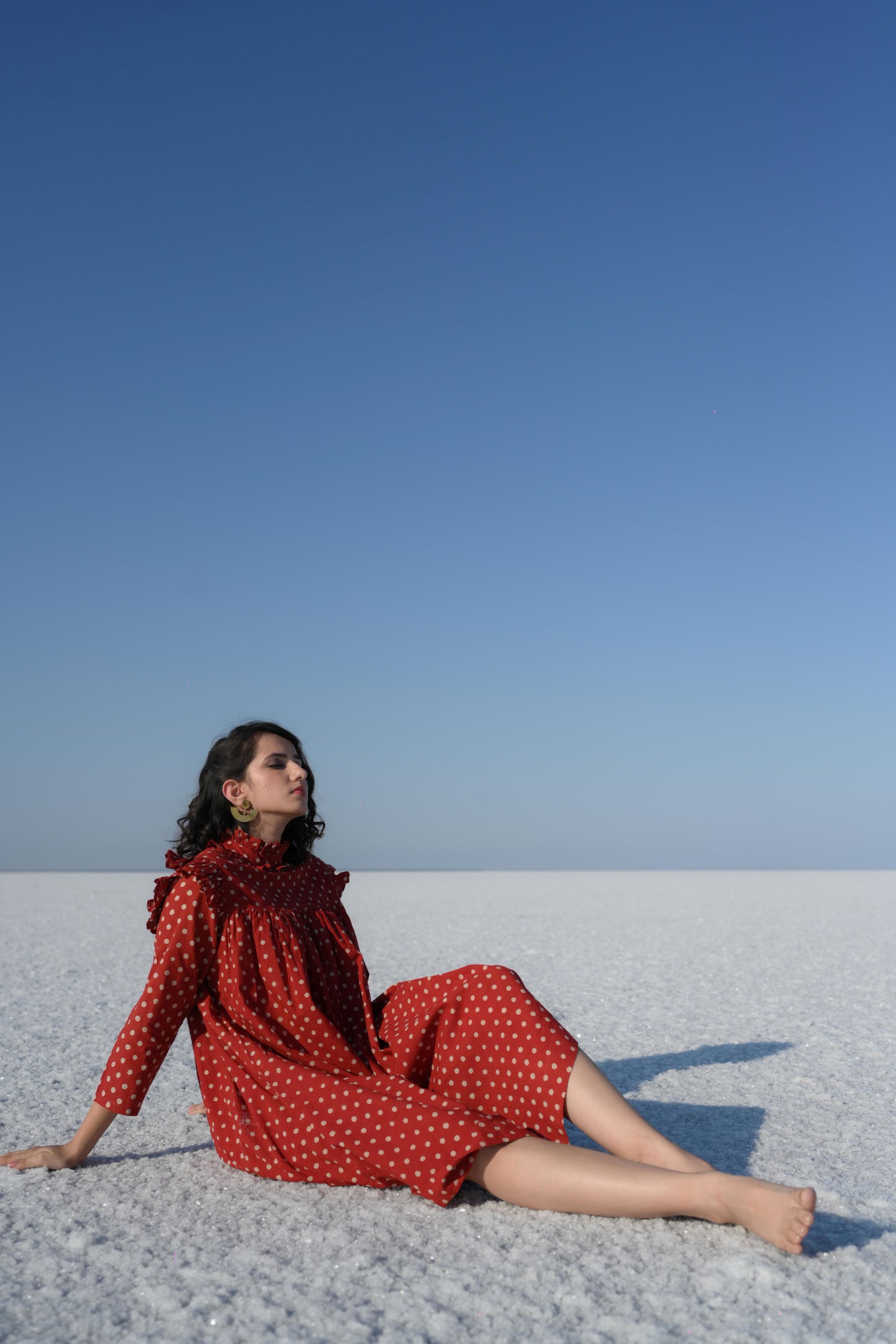 Rust Dabu Print Dress