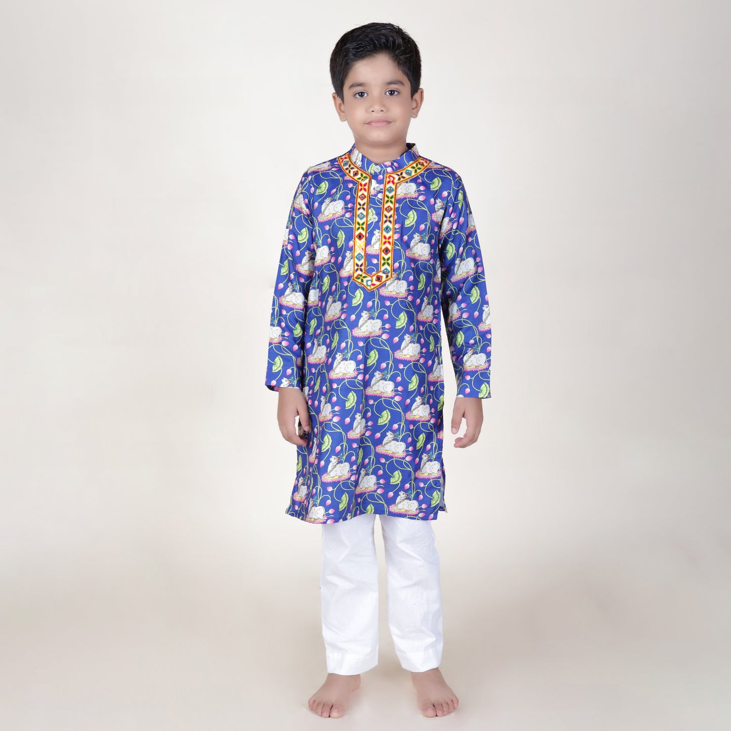 Boys Ethnic Purple Kurta With Pant