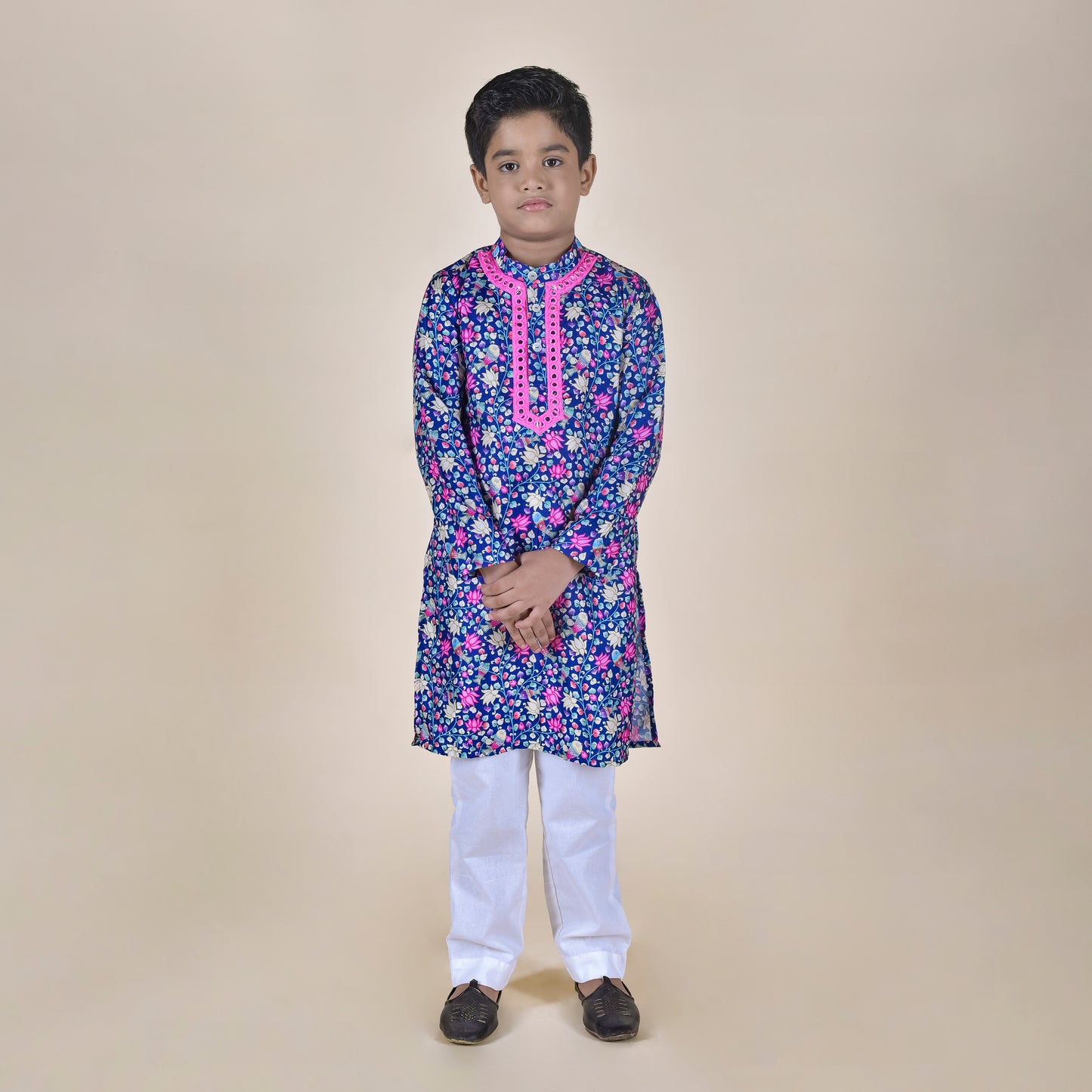 Boys Ethnic Violet Kurta with Pant