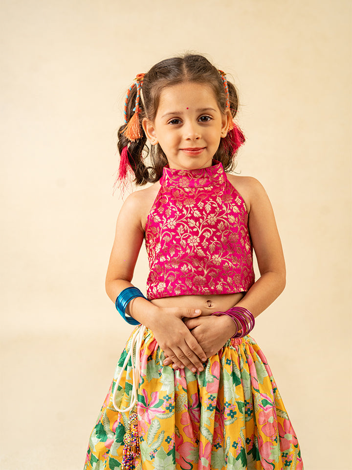 Floral Digital Printed Sibling Outfit for Girl and Boy