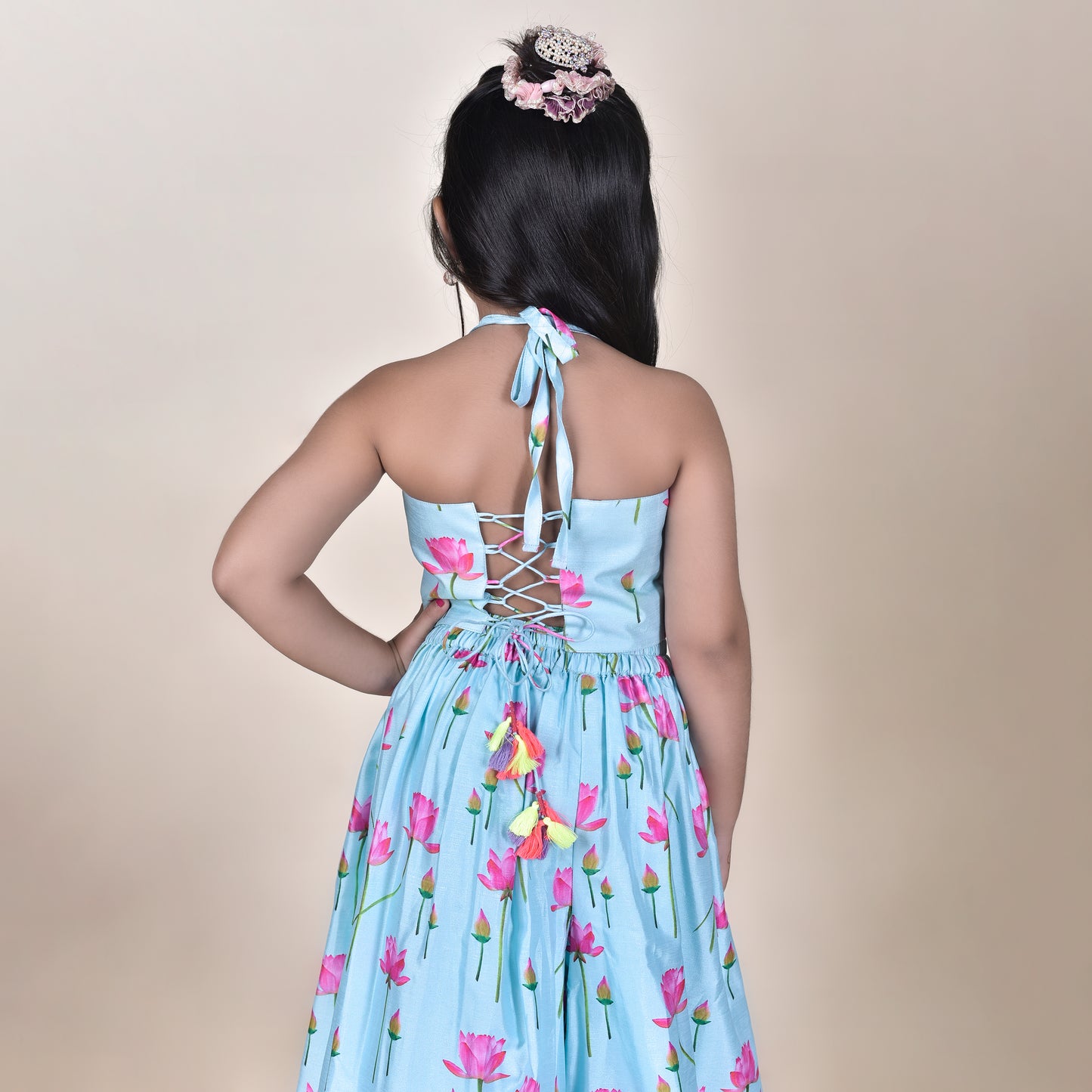Girls Ethnic Blue Palazzo With Blouse