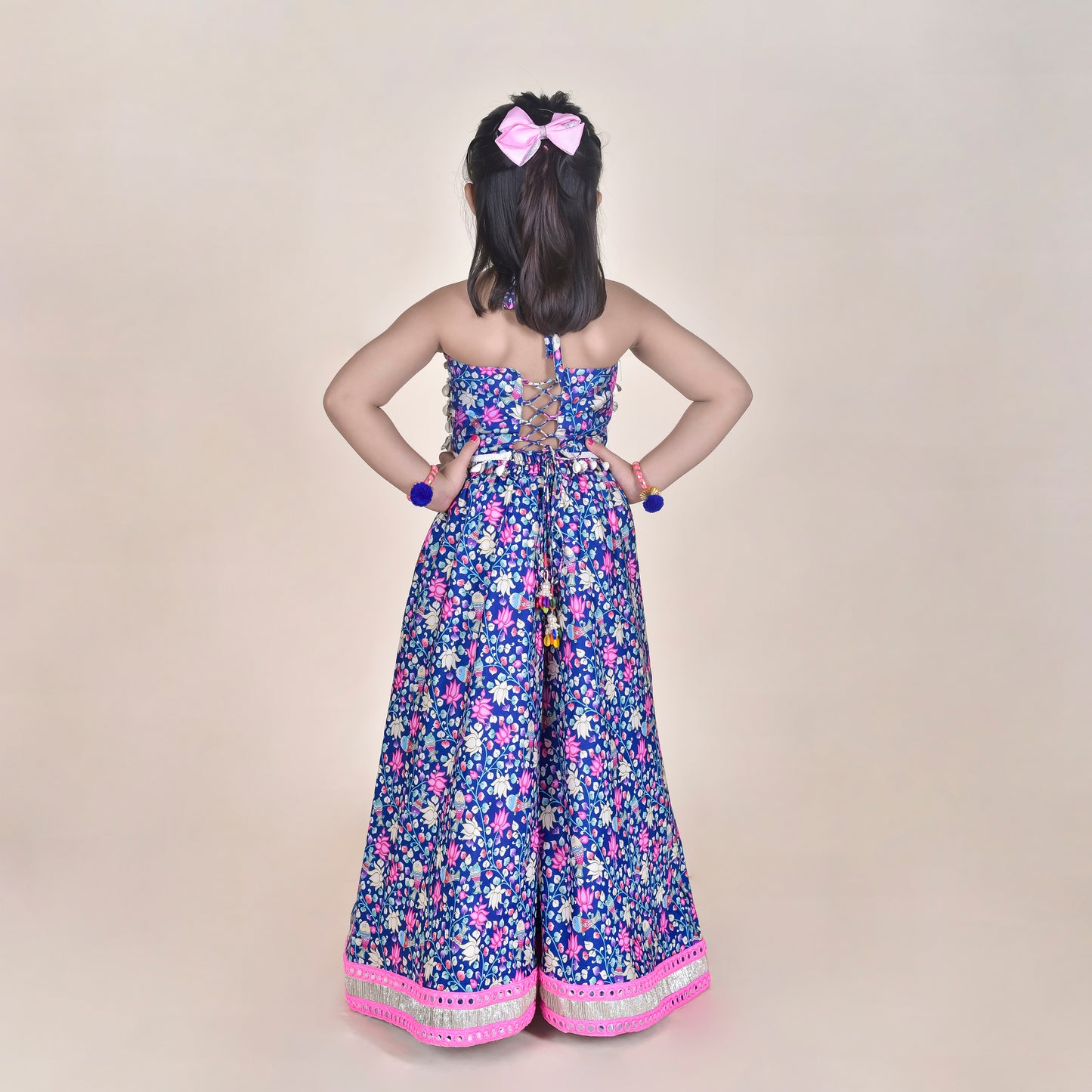 Girls Ethnic Violet Palazzo With Blouse
