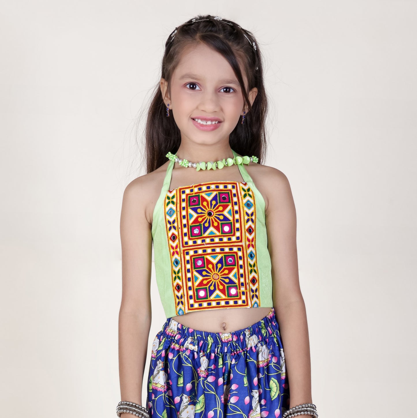Girls Ethnic Purple Palazzo With Blouse