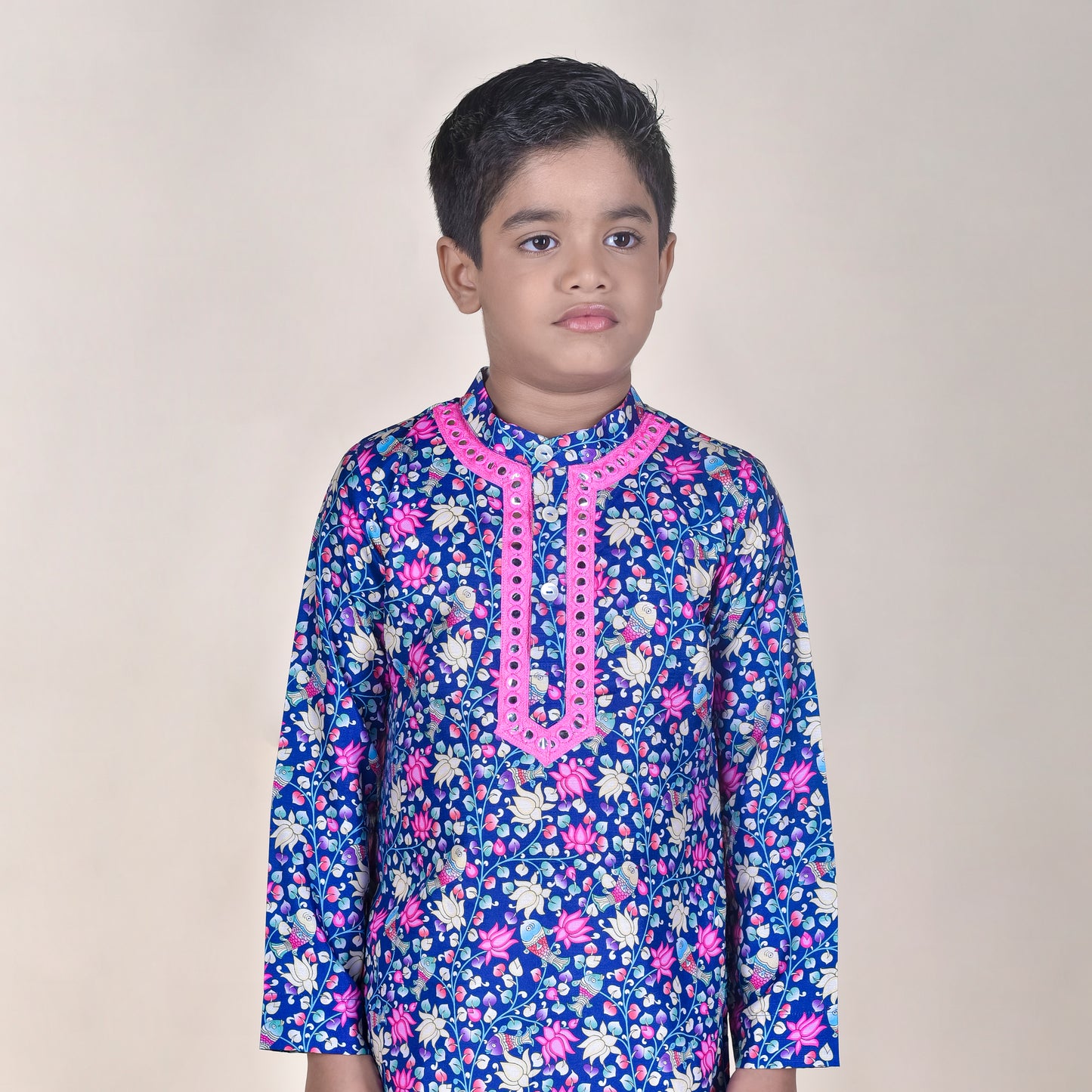 Boys Ethnic Violet Kurta with Pant
