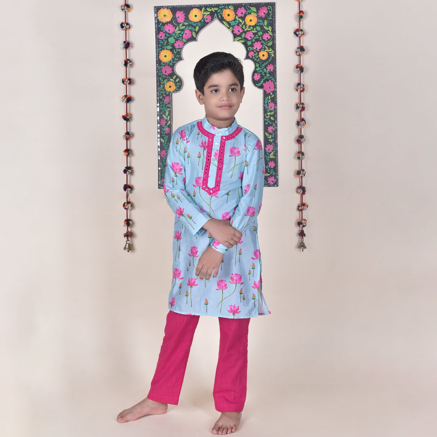 Boys Ethnic Blue Kurta With Pant