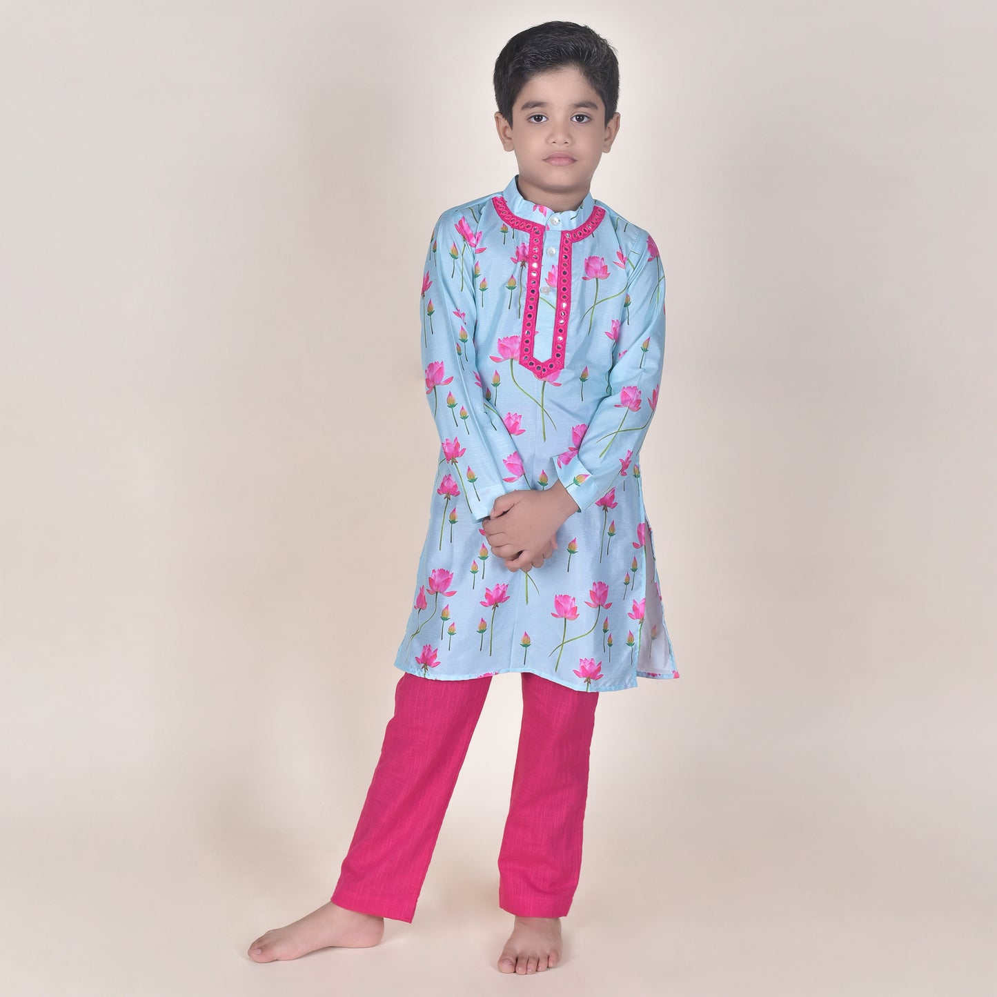 Boys Ethnic Blue Kurta With Pant