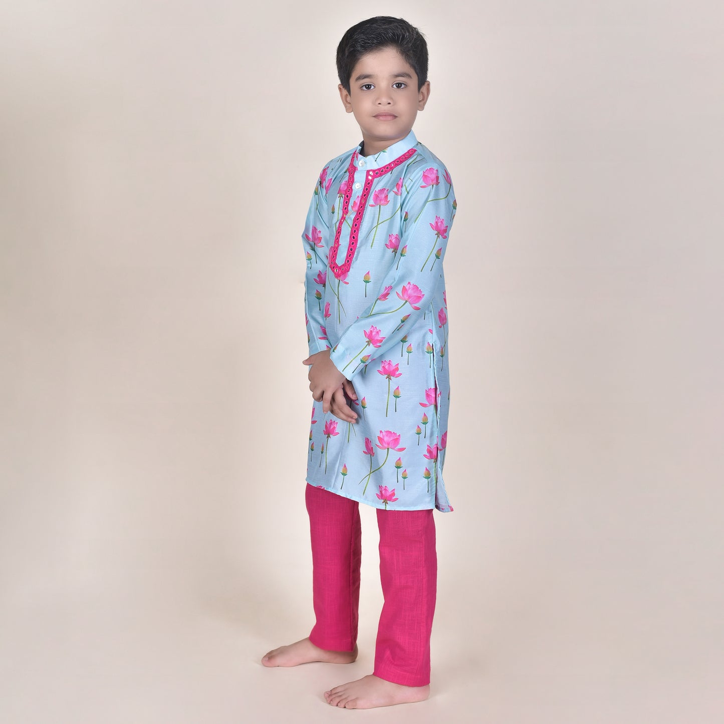 Boys Ethnic Blue Kurta With Pant