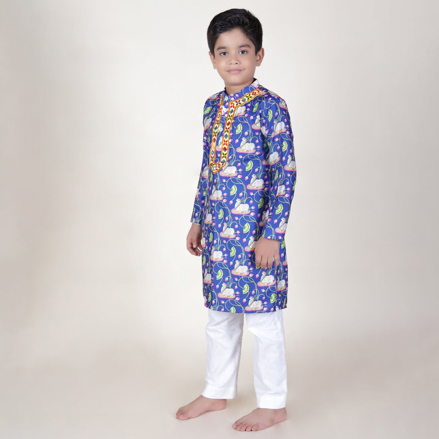 Boys Ethnic Purple Kurta With Pant