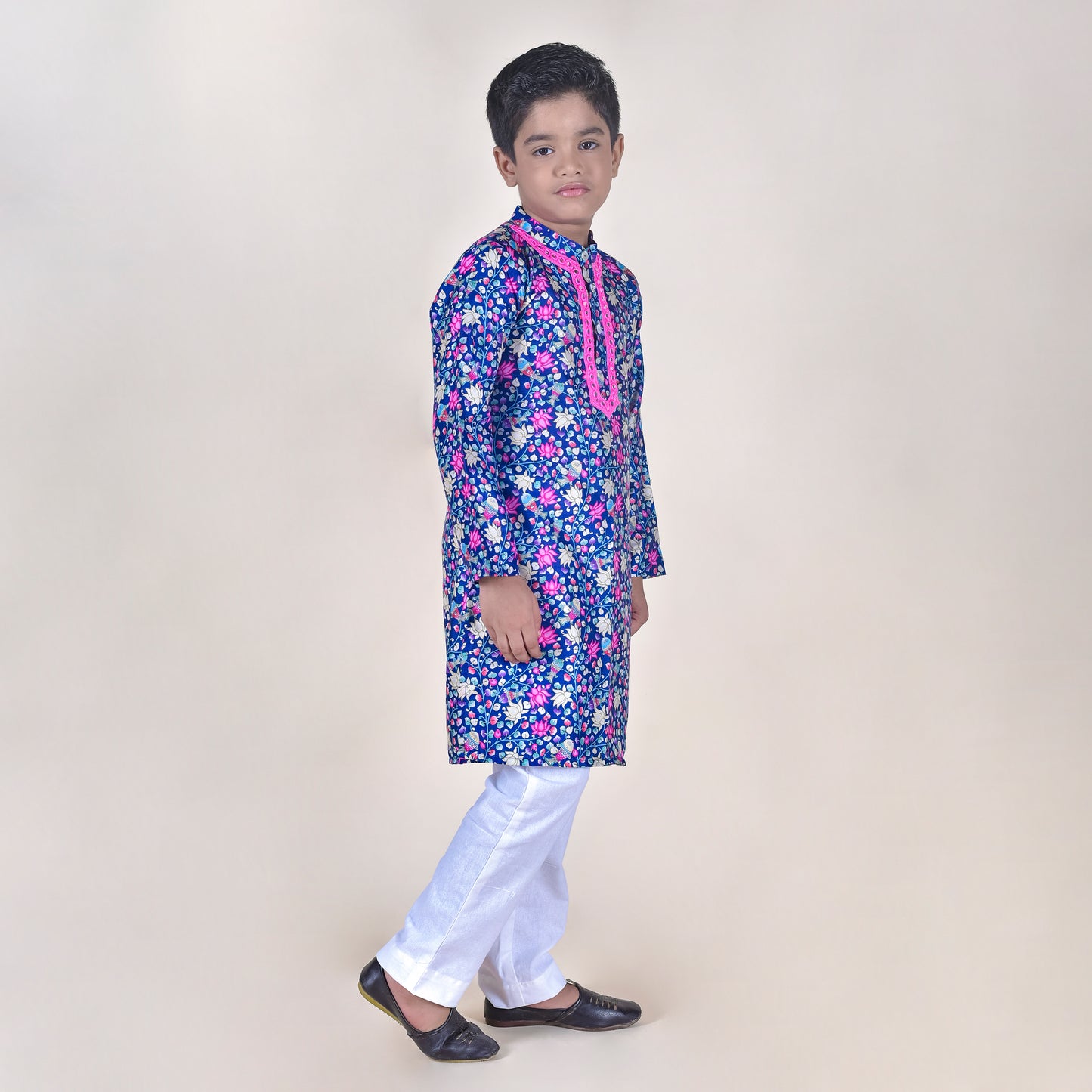 Boys Ethnic Violet Kurta with Pant