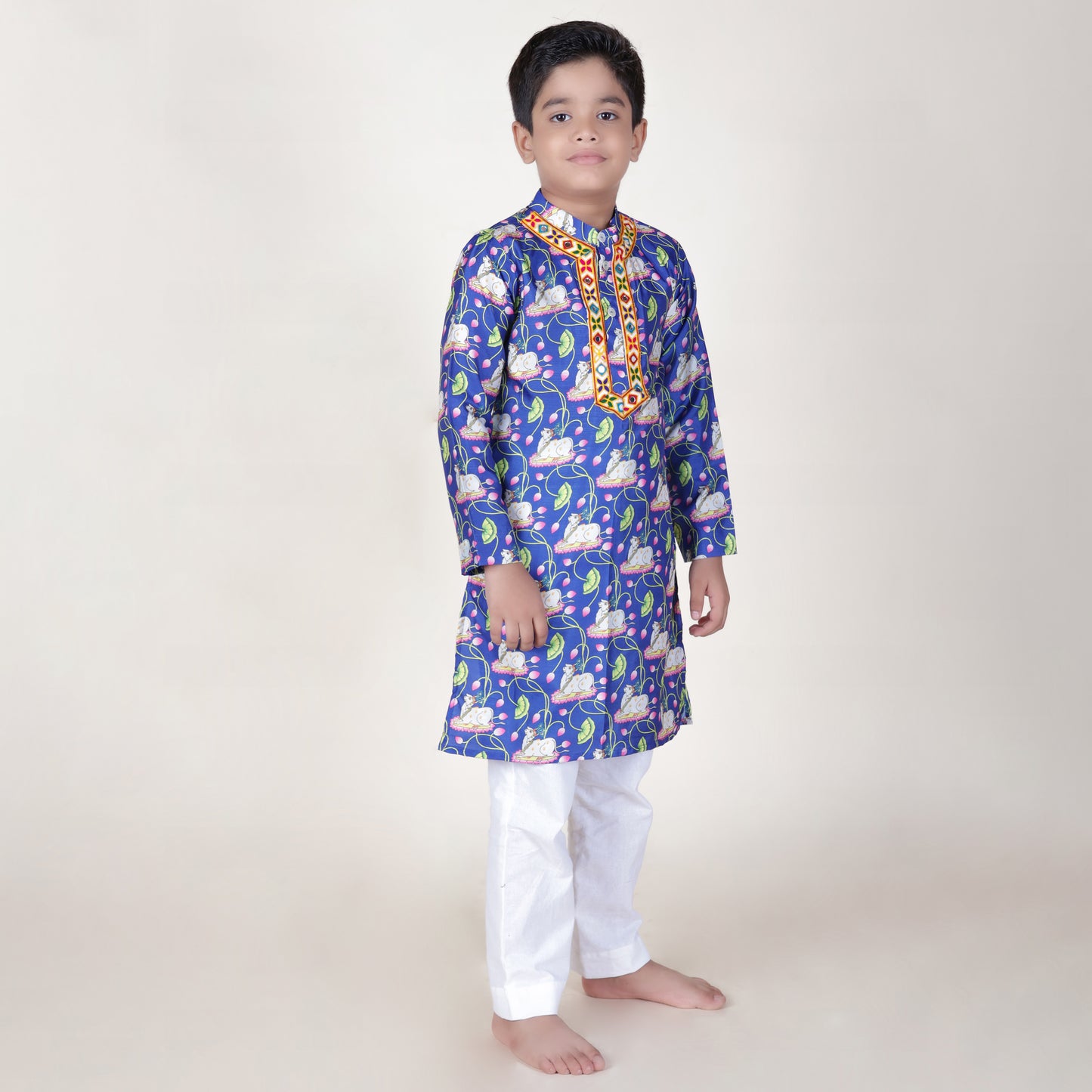 Boys Ethnic Purple Kurta With Pant