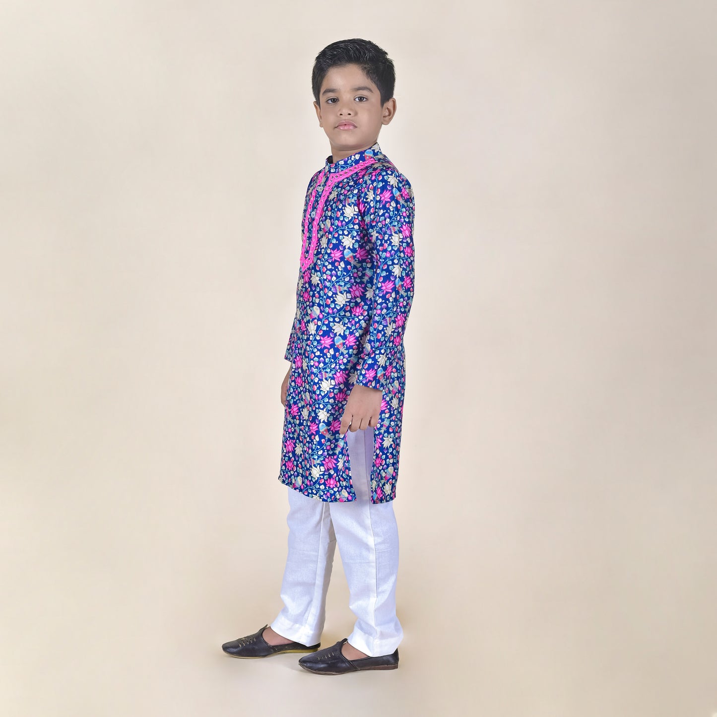 Boys Ethnic Violet Kurta with Pant