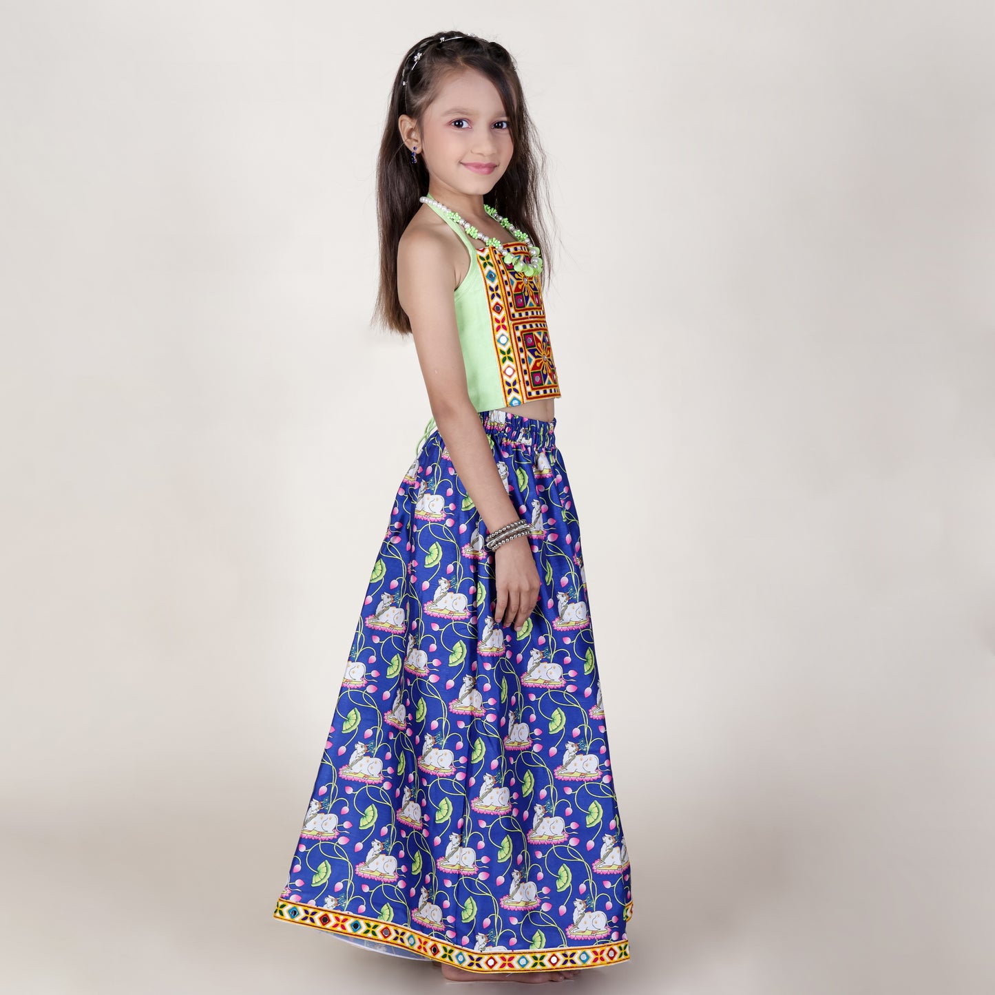 Girls Ethnic Purple Palazzo With Blouse