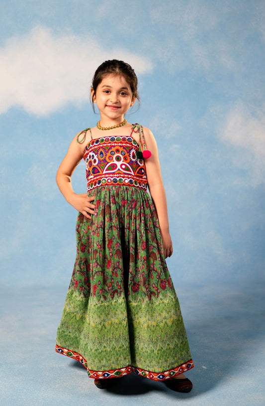 Green Baby Navratri Dress