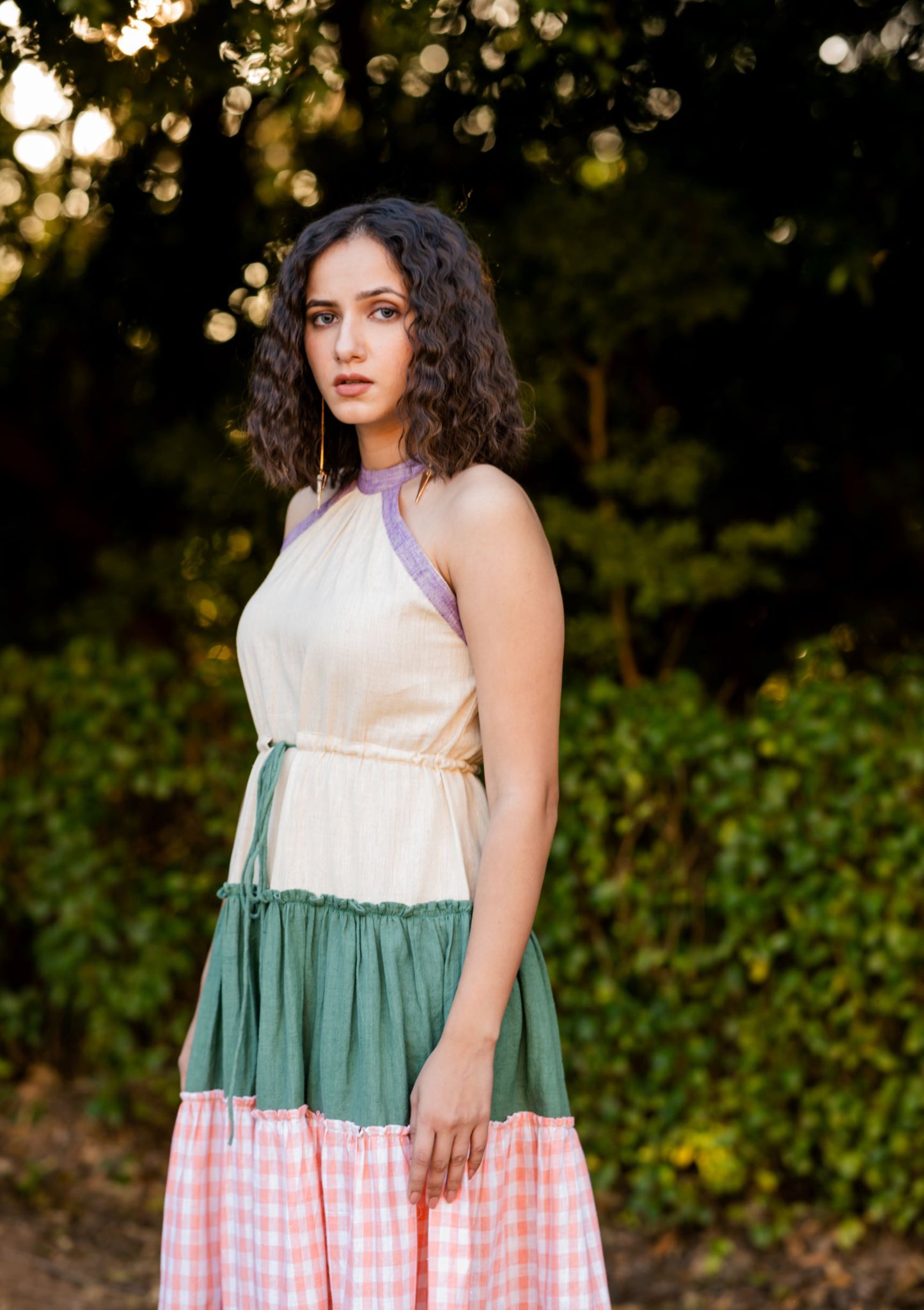 Multicolor Tiered Kala Cotton Dress