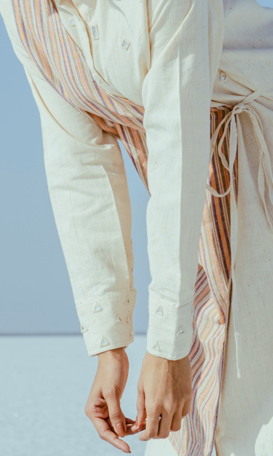 White Stripes Kala Cotton Dress