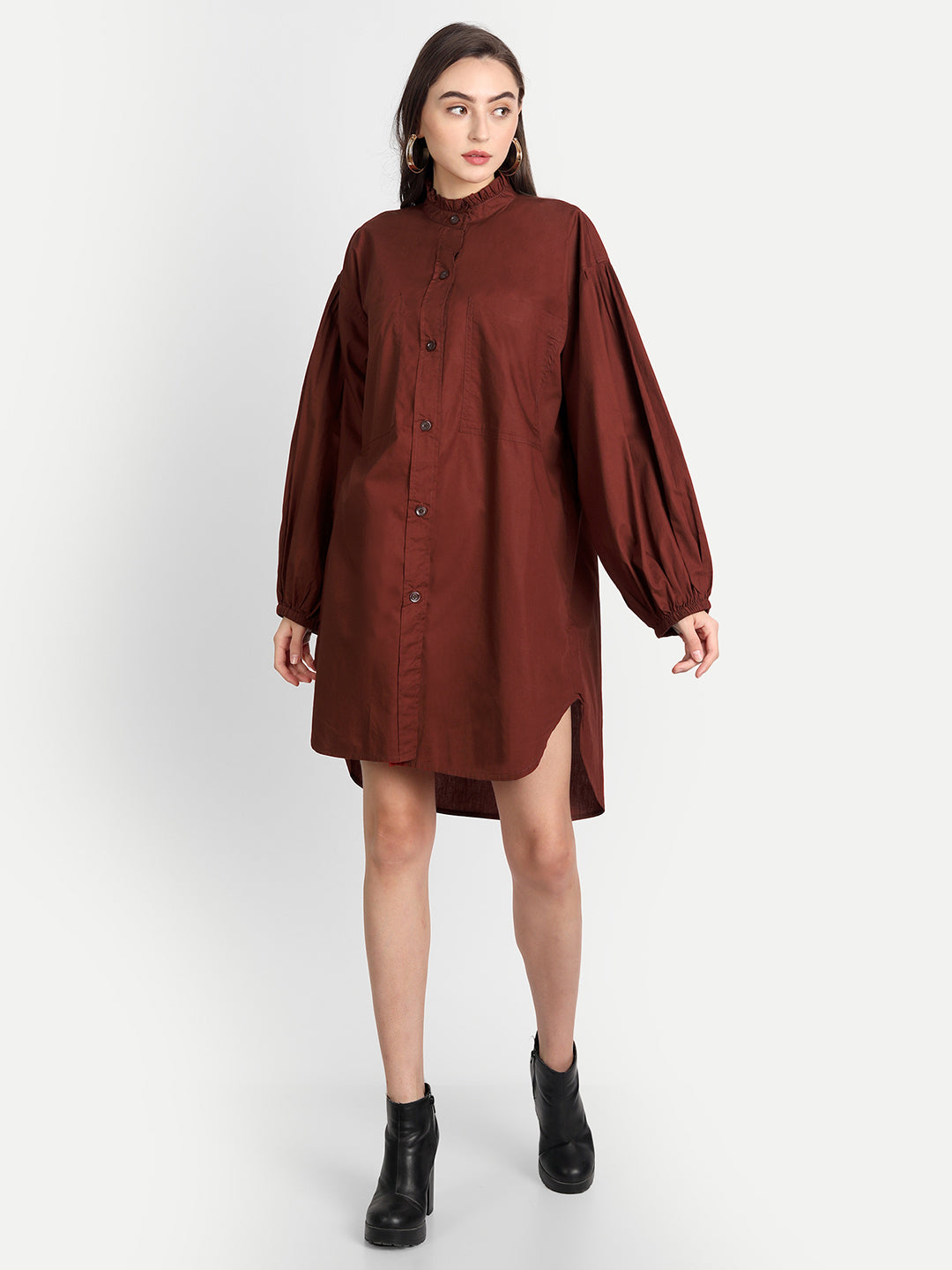 Rust Tunic Shirt Dress