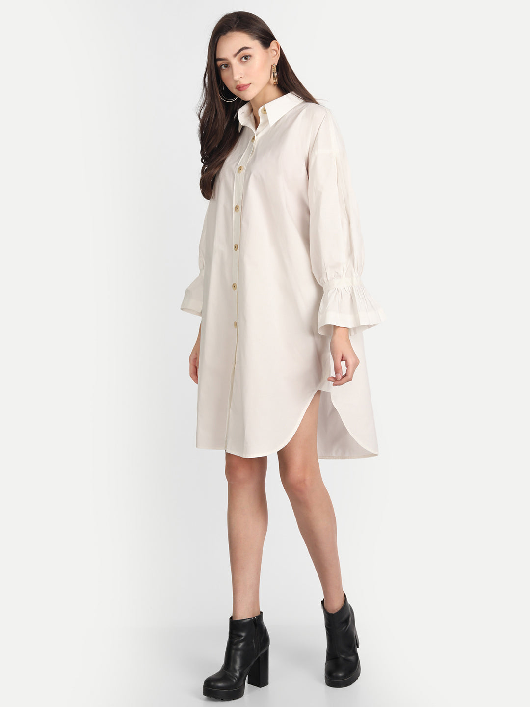 White Tunic Shirt Dress