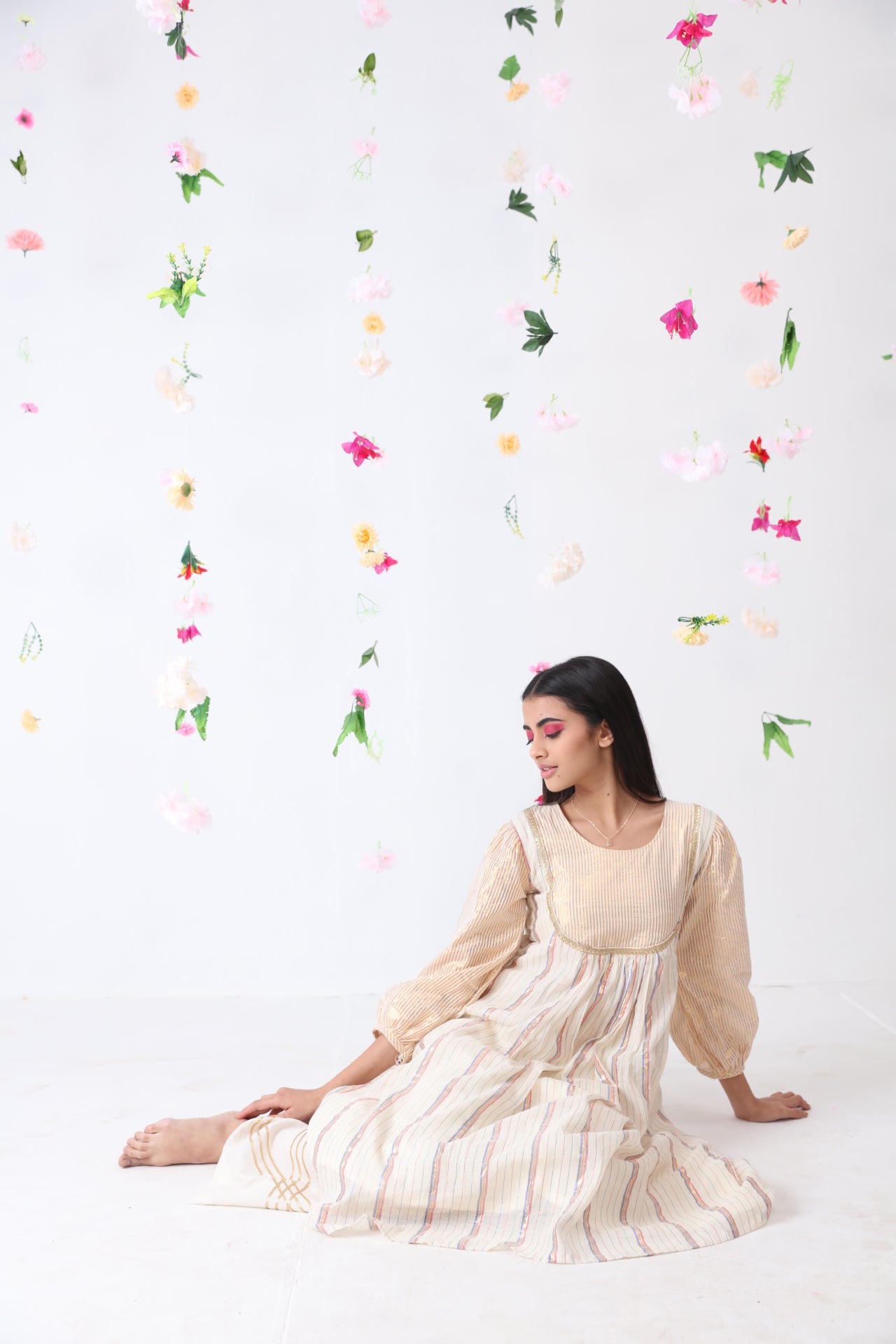 Ethnic Cotton Lurex Kurta & Plazzo