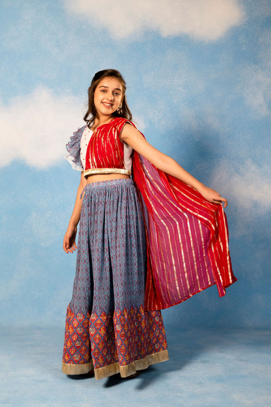 Girls Blue Lehenga choli