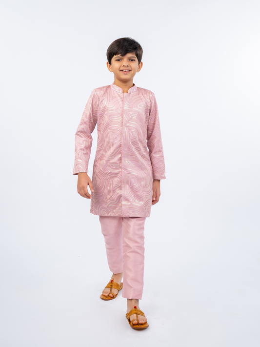 Embroidered Petal Pink Kurta and Pant (Set of 2)