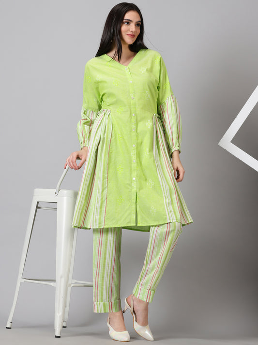 Lime Dobby Cotton Co-ord