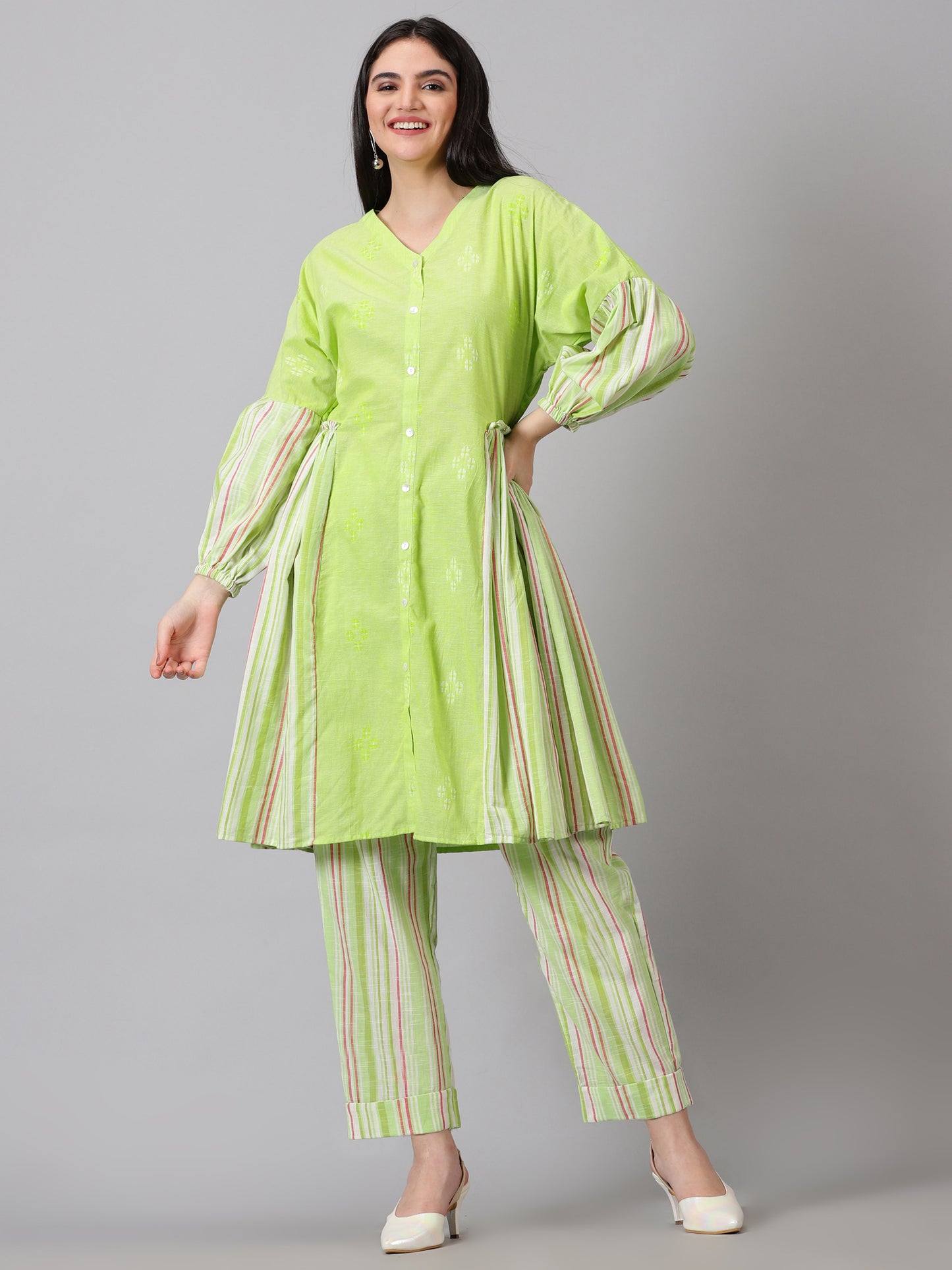 Lime Dobby Cotton Co-ord