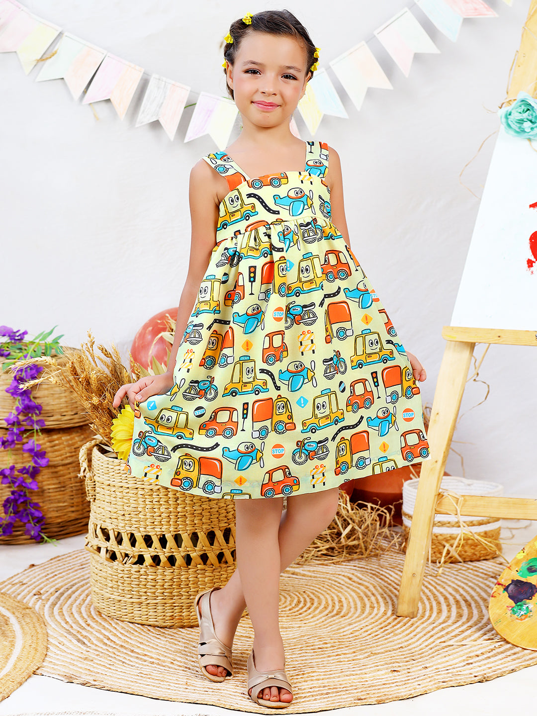 Girls Long Drive Printed Dress