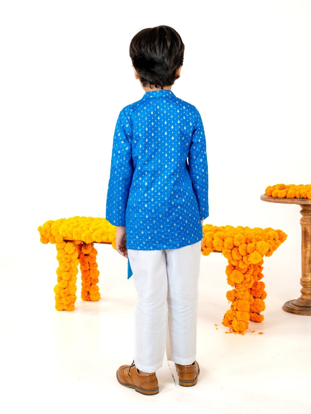 Boy's Blue Kurta Pant Set (Set of 2)