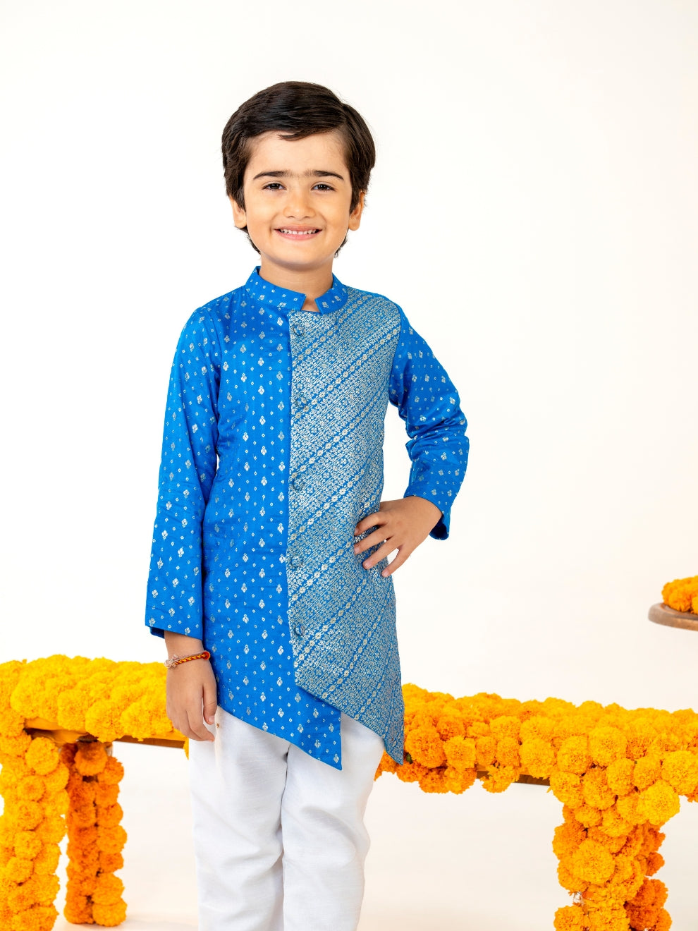 Boy's Blue Kurta Pant Set (Set of 2)
