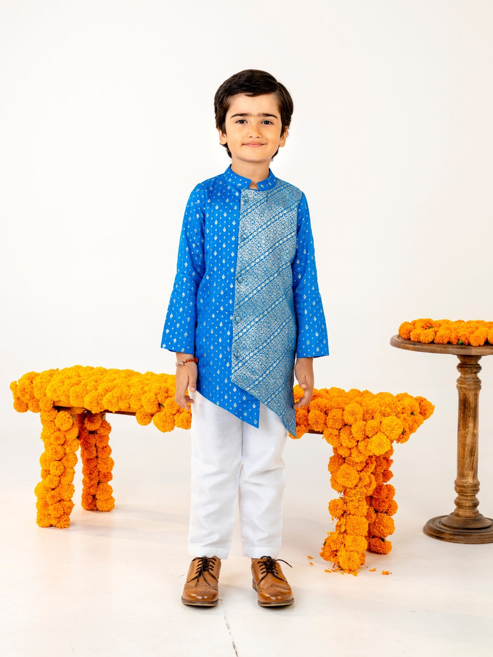 Boy's Blue Kurta Pant Set (Set of 2)