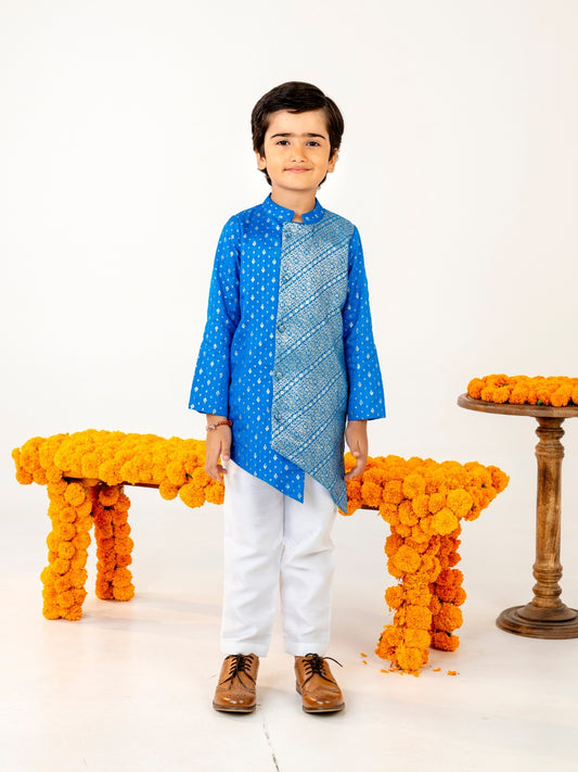 Boy's Blue Kurta Pant Set (Set of 2)