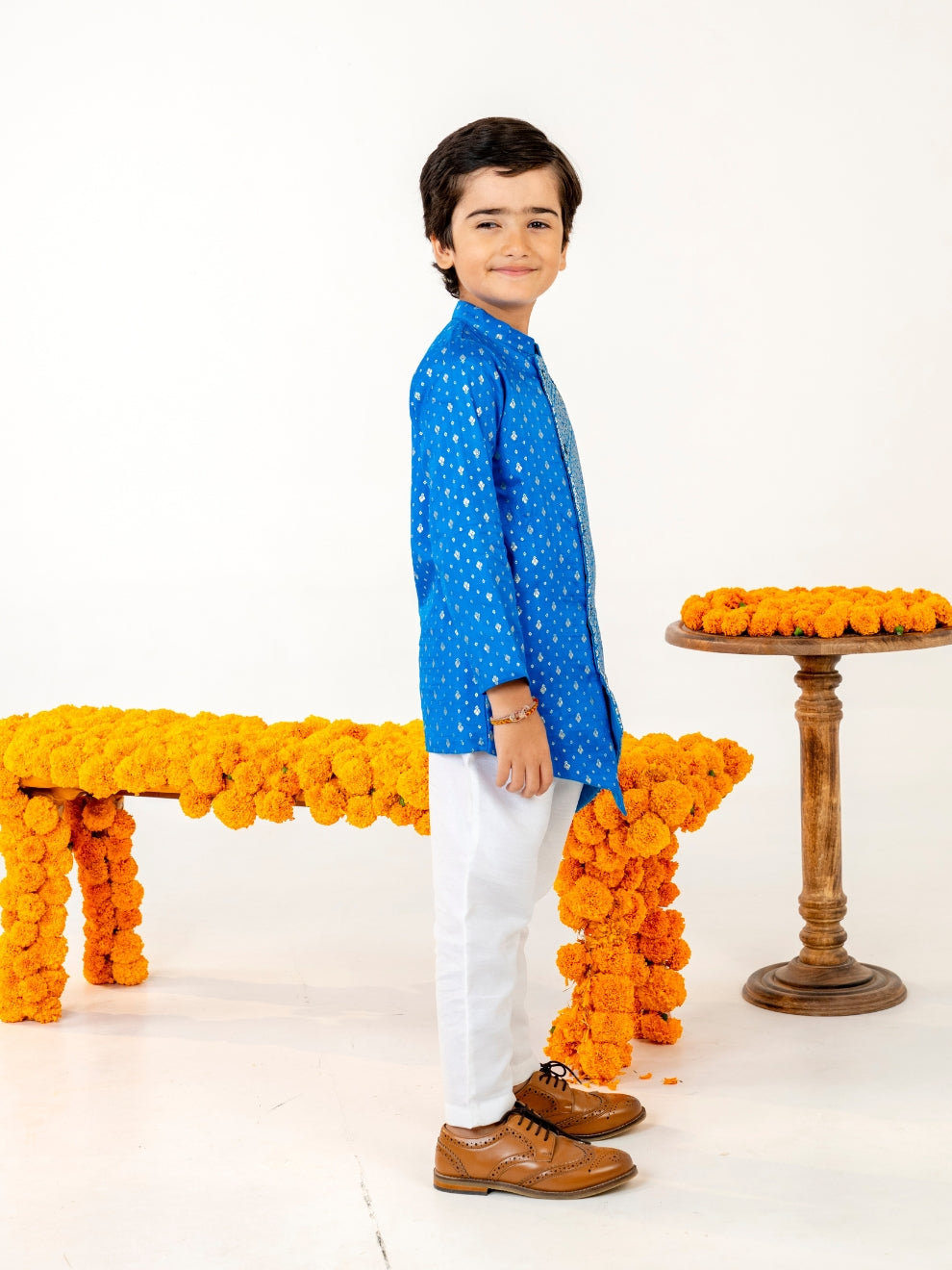 Boy's Blue Kurta Pant Set (Set of 2)