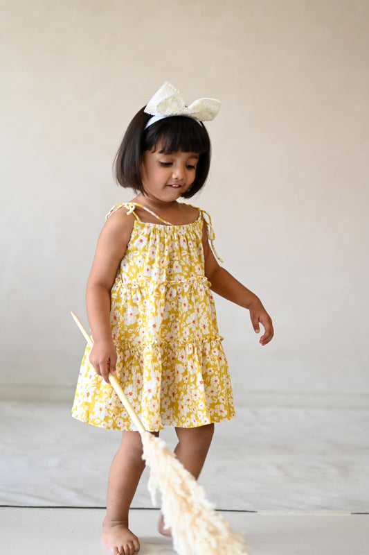 Yellow Floral Rayon Junior