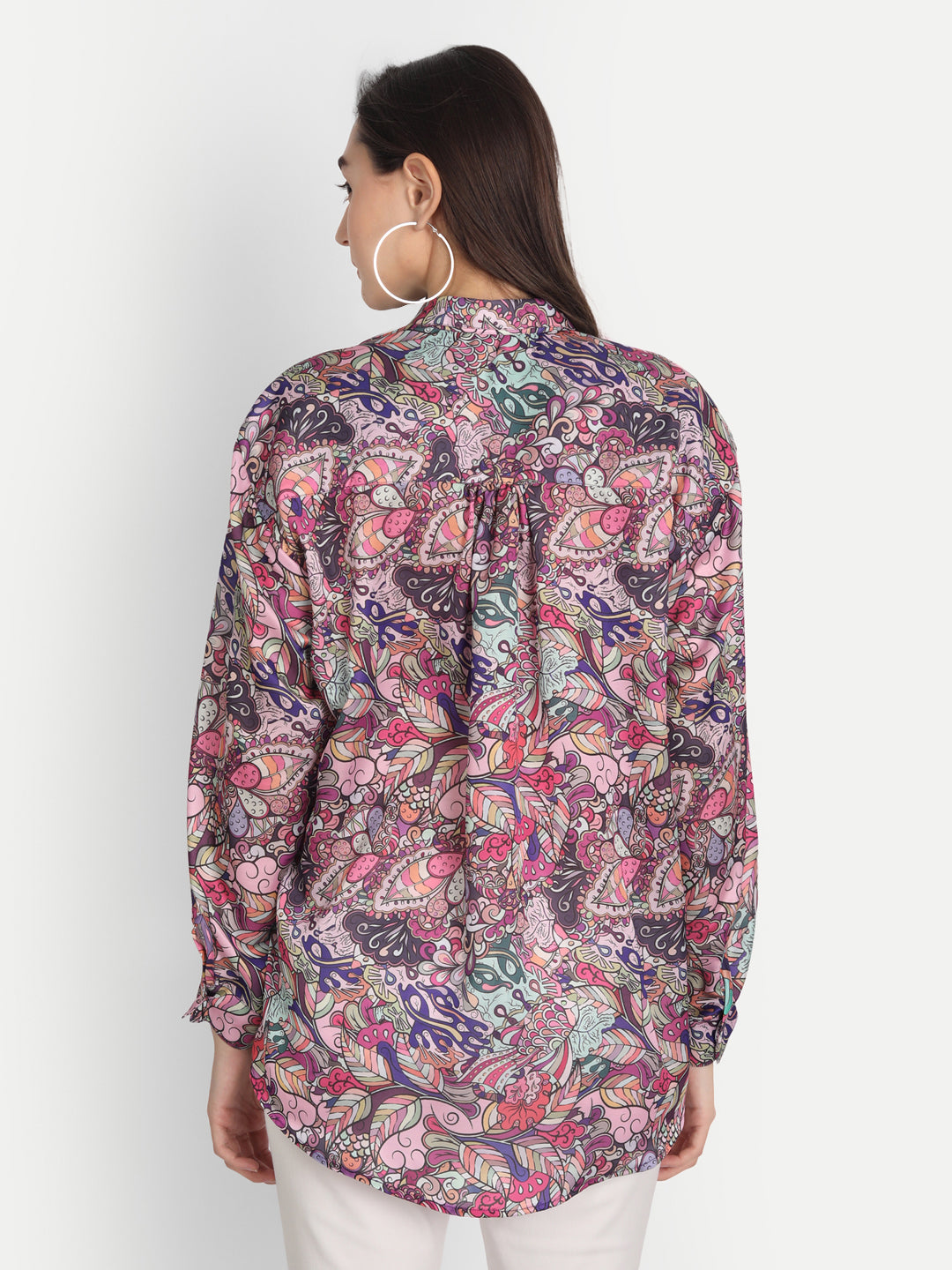 Satin Shirt With Floral Print