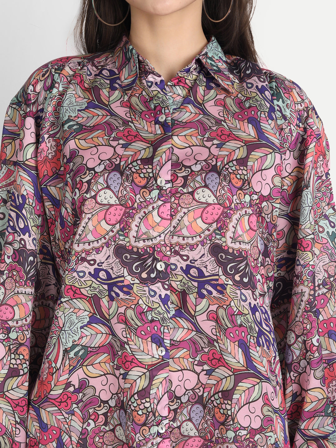 Satin Shirt With Floral Print