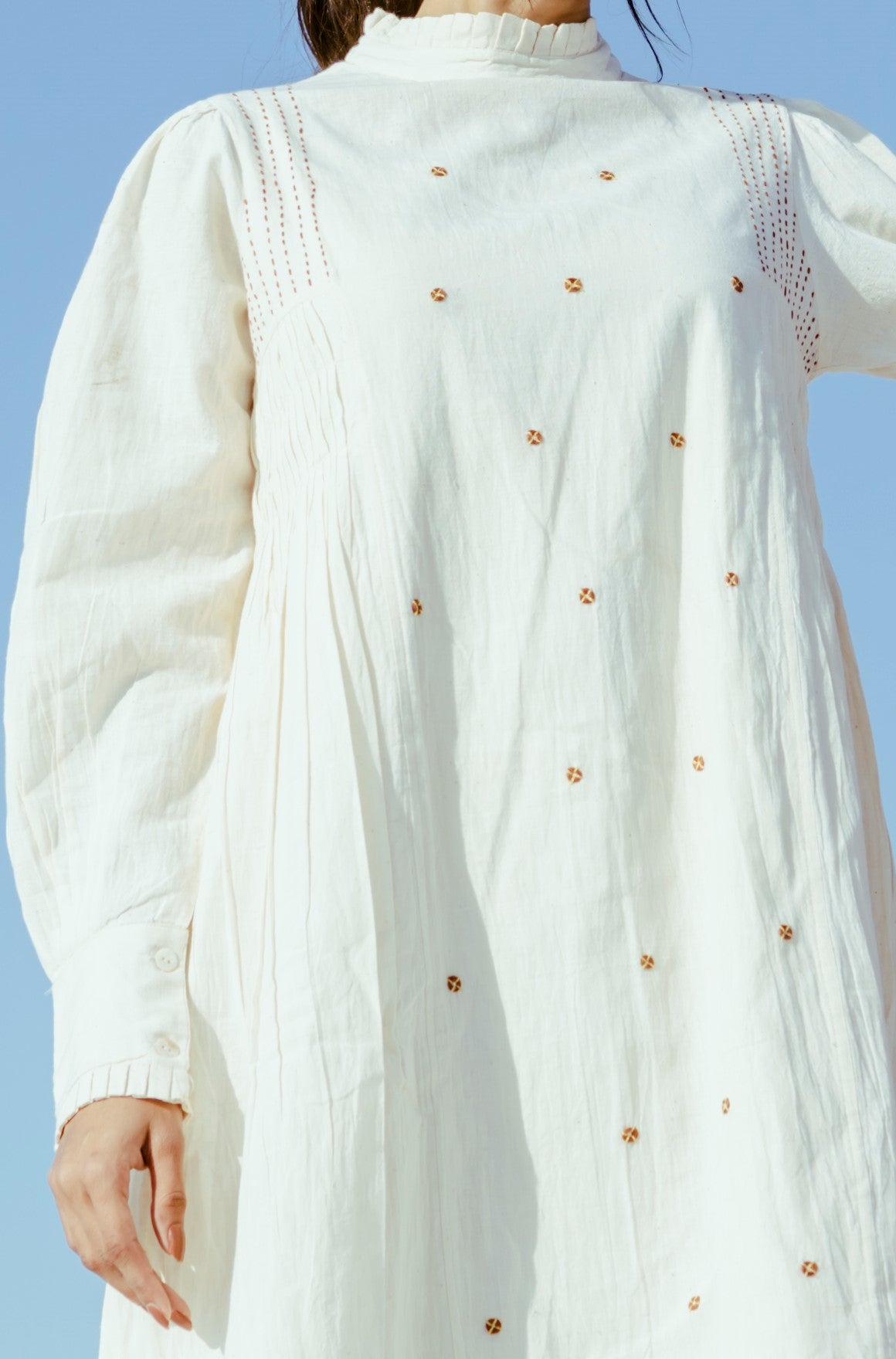 White Floral Kala Cotton Dress