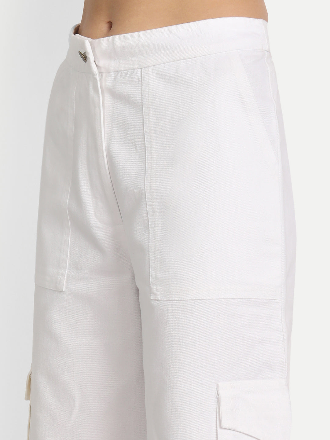 White Straight Fit Pant